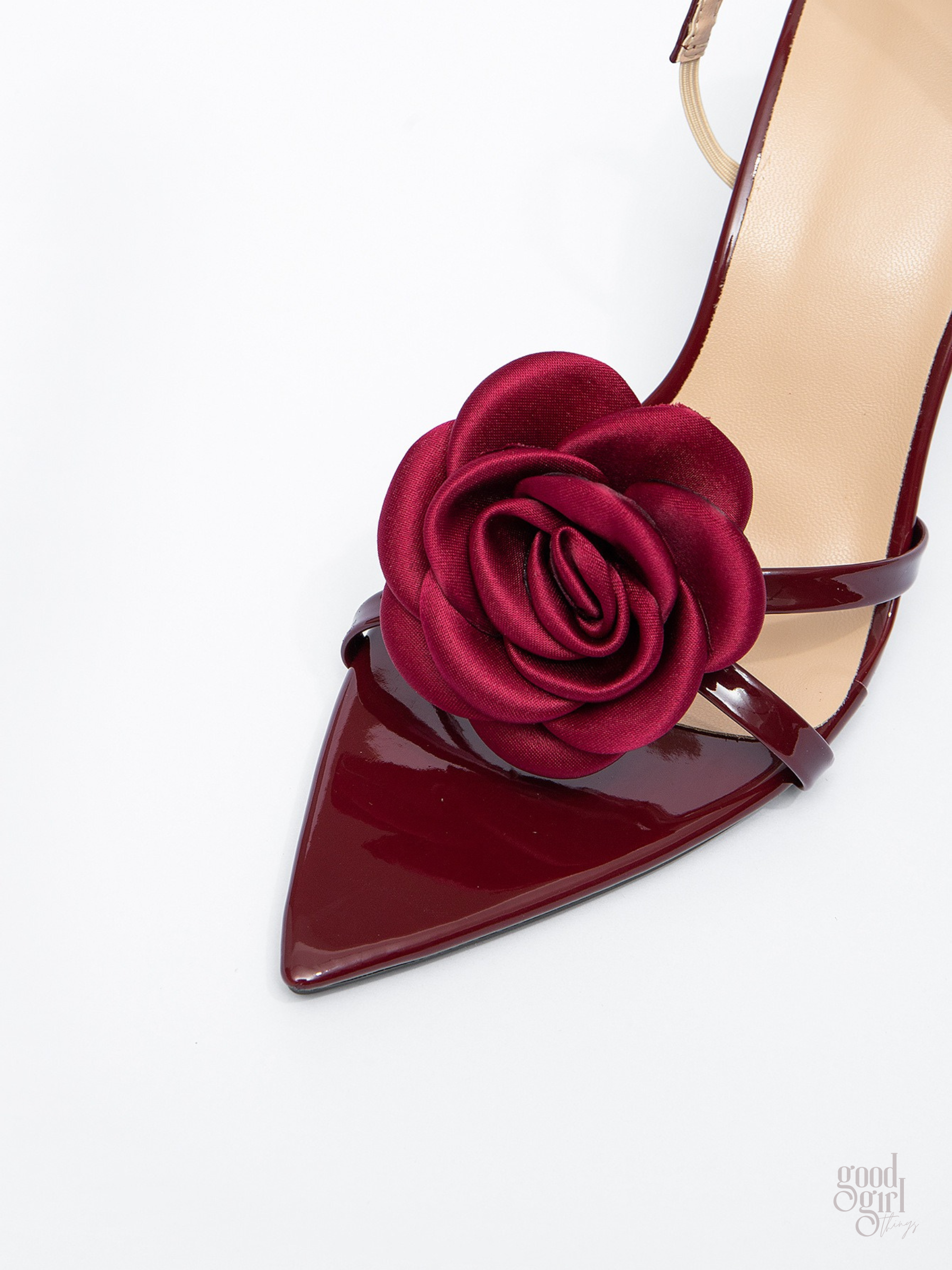 Nour Slingback Heels with Satin Rose