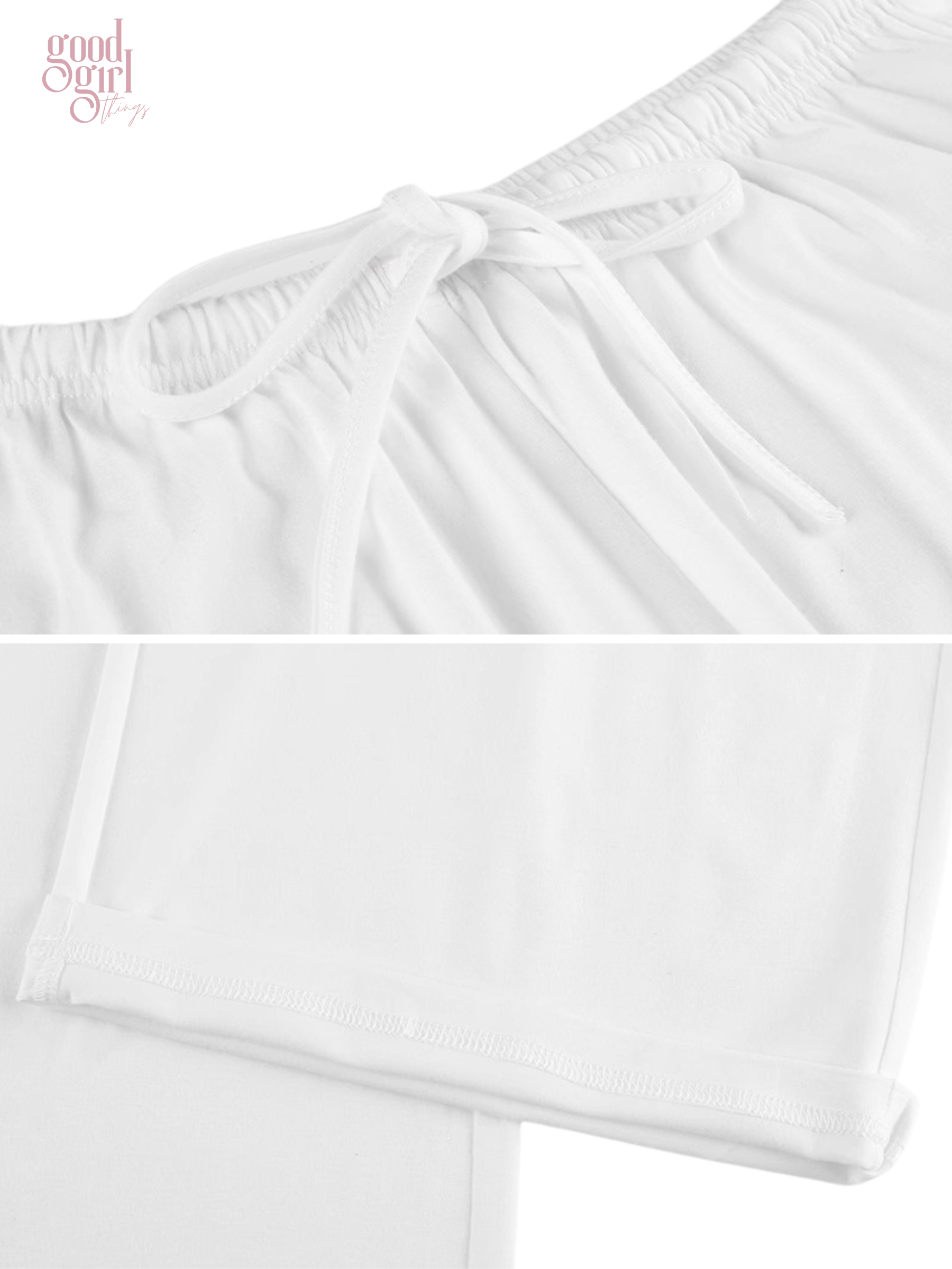 Hollie Soft Drape White Lounge Pants