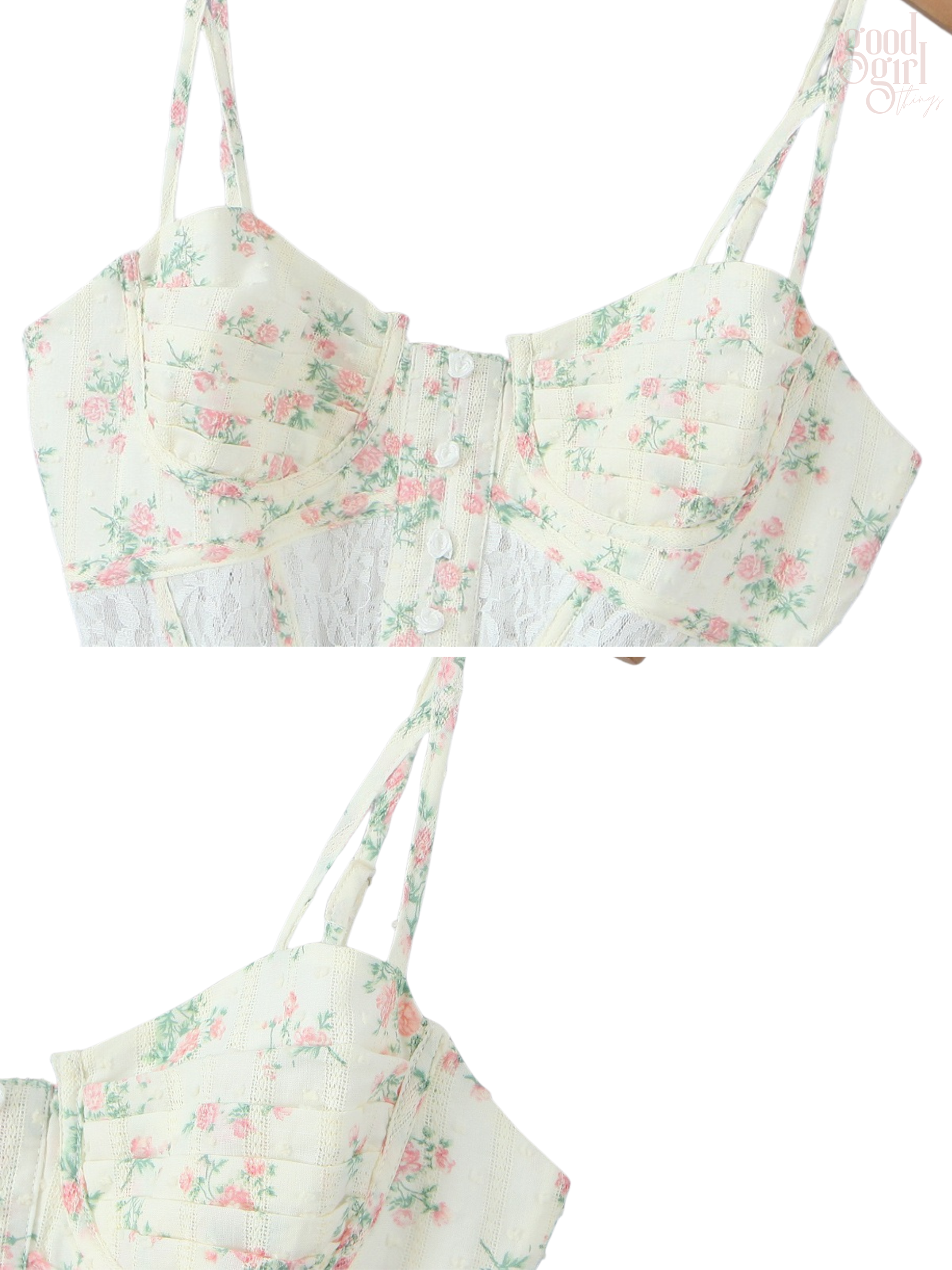 Elaine Lace Corset Floral Mini Dress