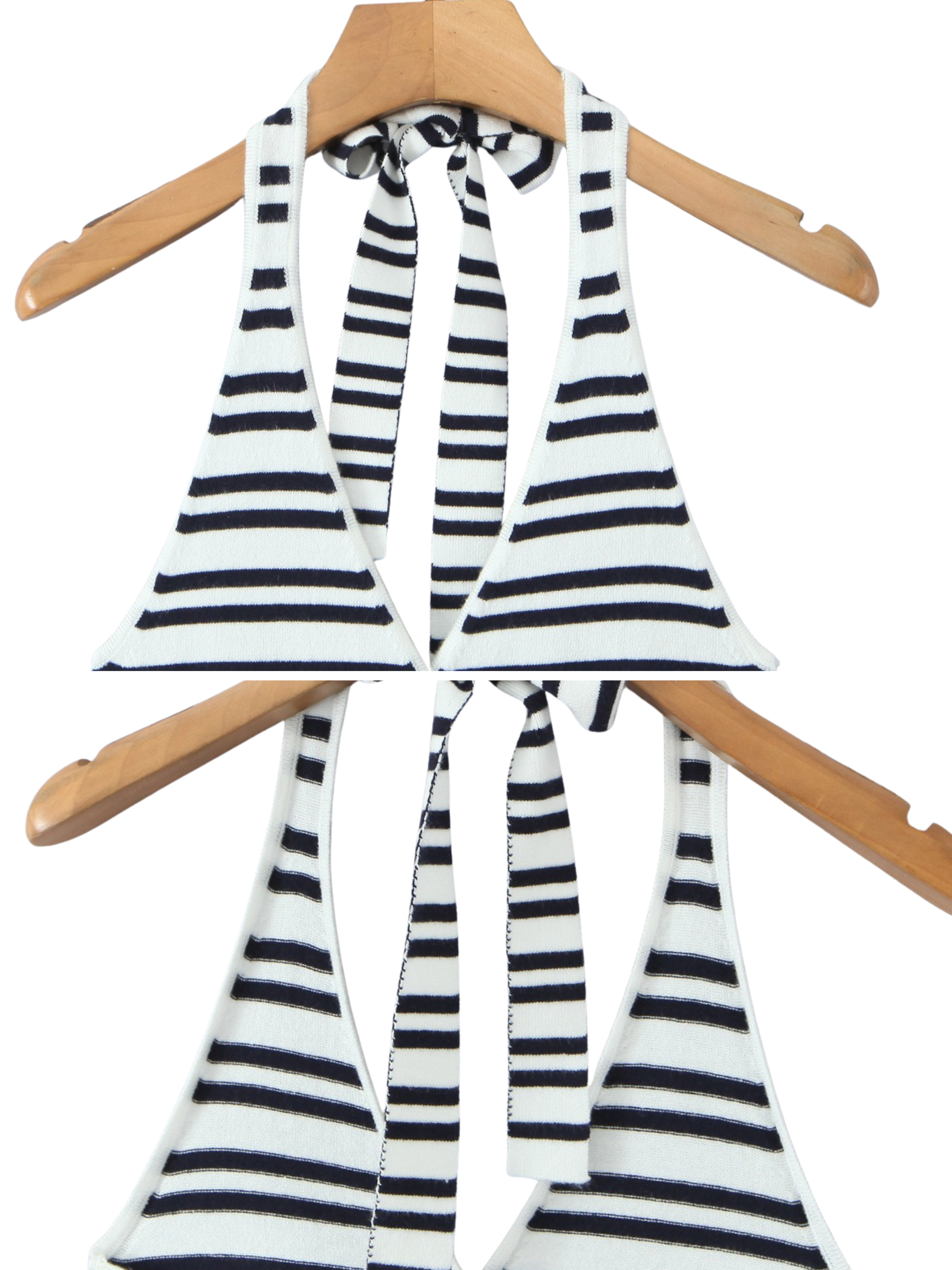 Brie Striped Knit Tie-Back Crop Top