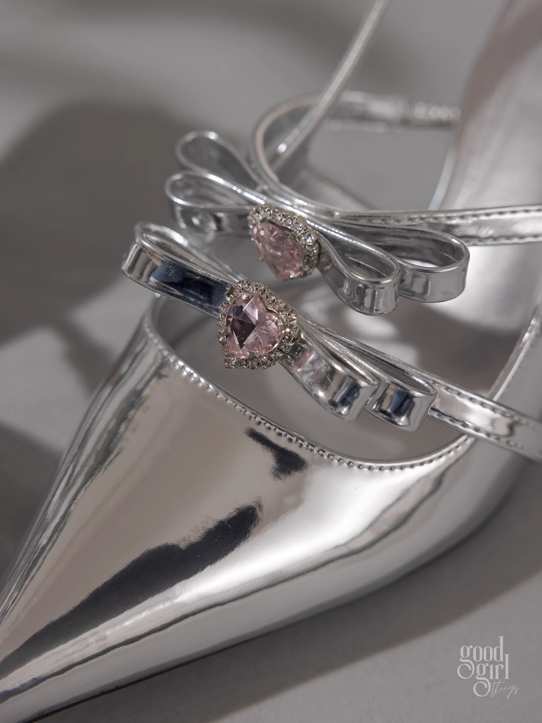 Eeva Slingback Heels with Rhinestone Bows