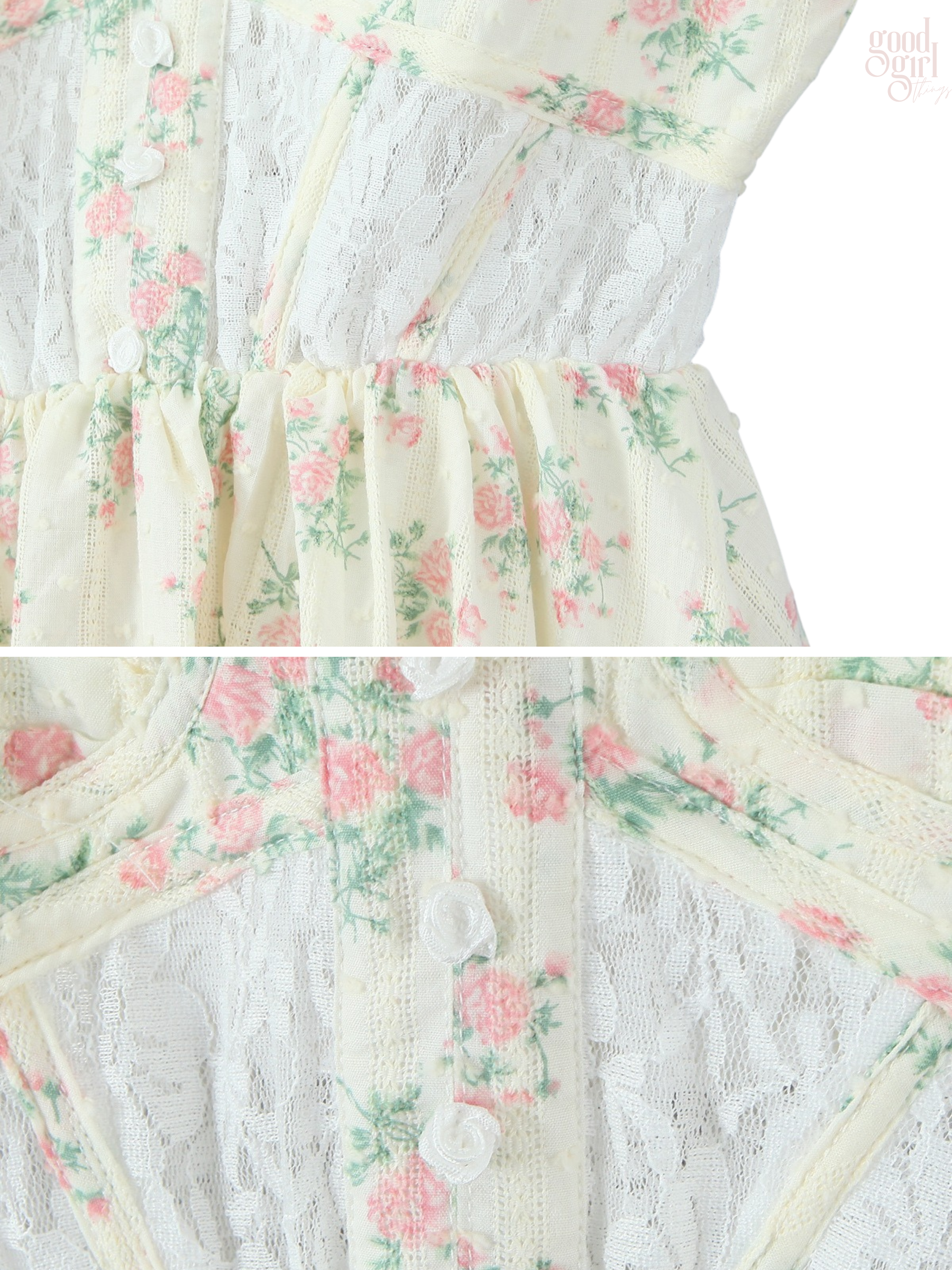 Elaine Lace Corset Floral Mini Dress