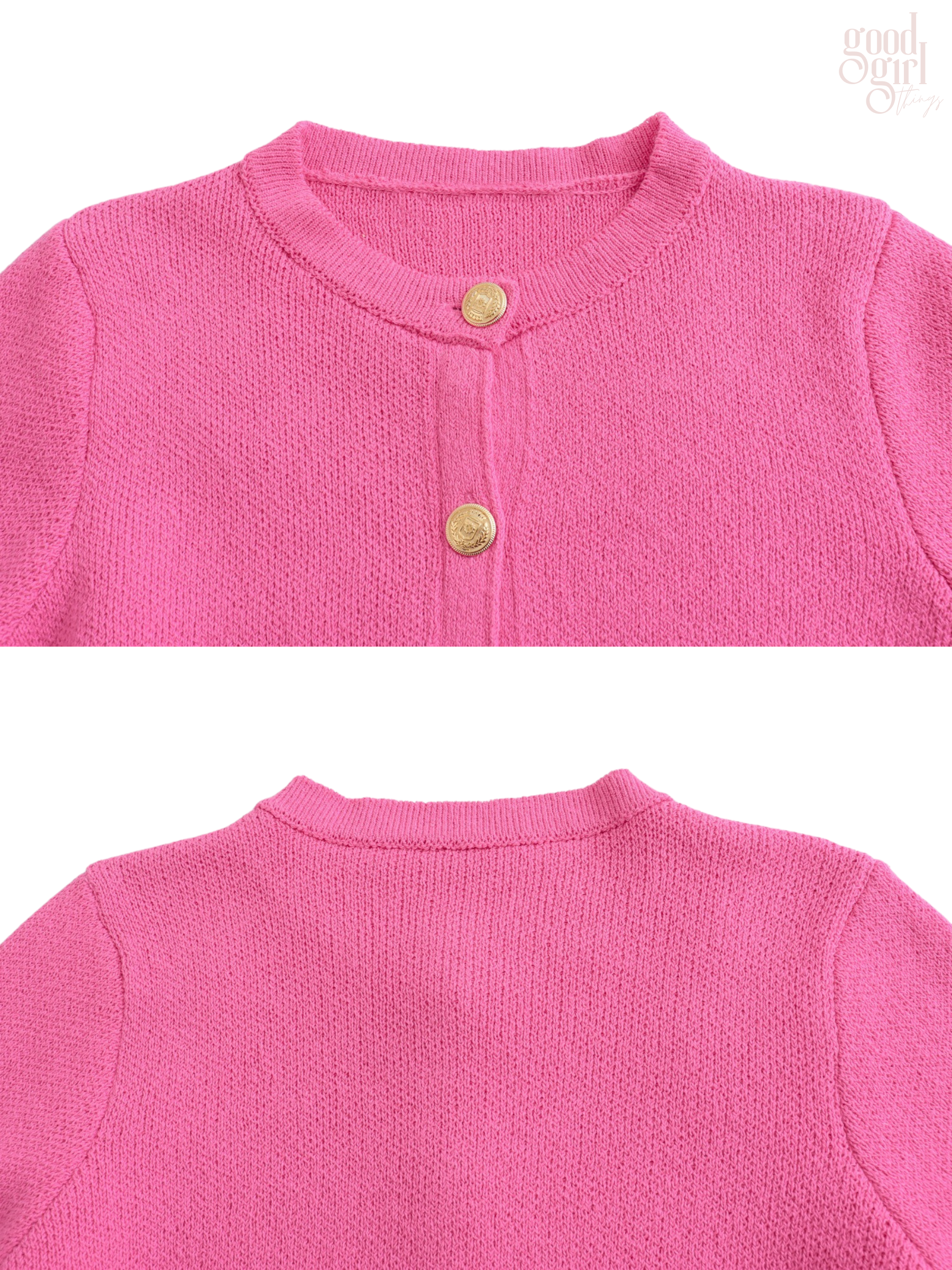 Jemma Button-Front Knit Cardigan Jacket