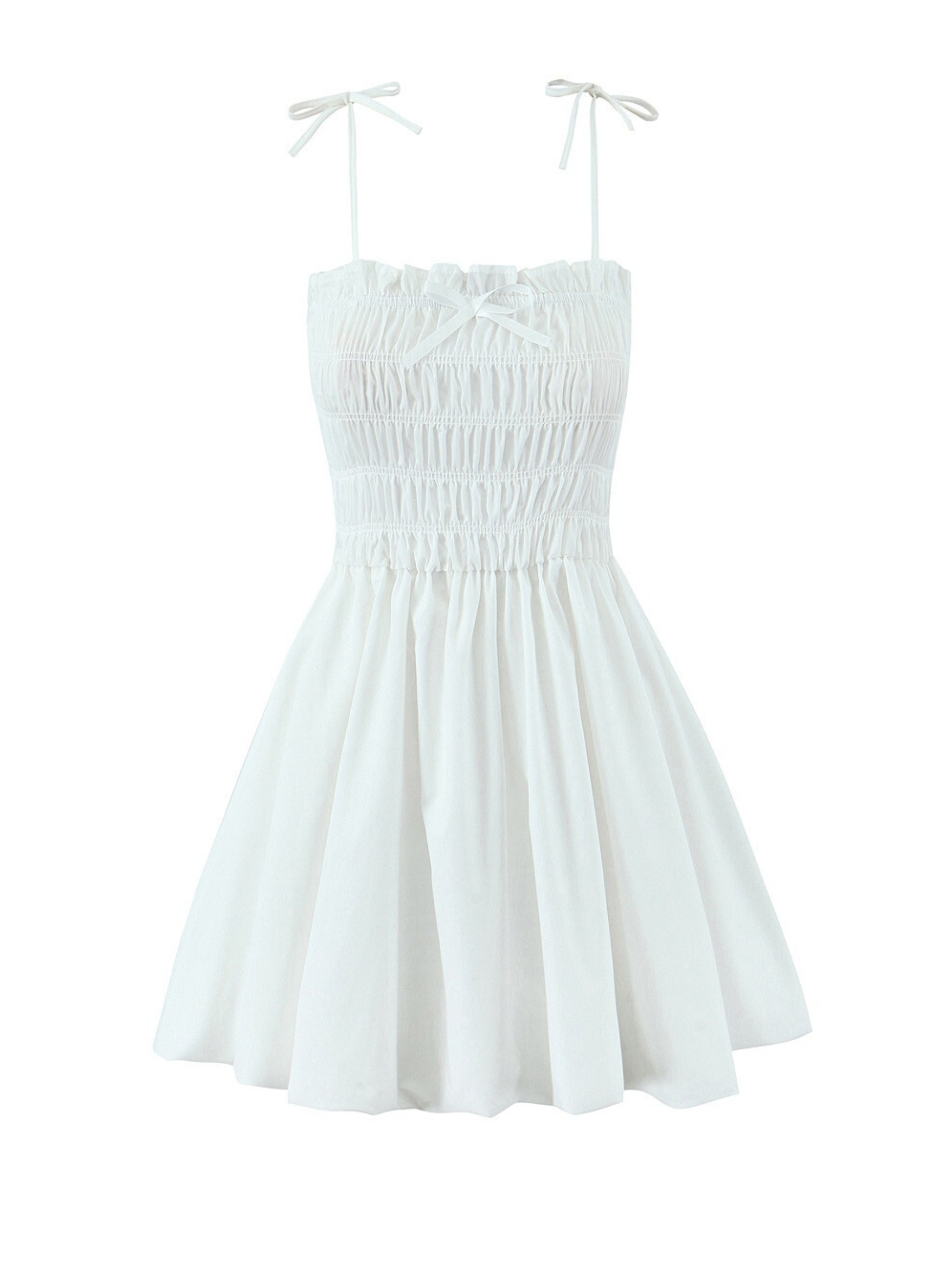 Esme Ruched Bow Mini Dress