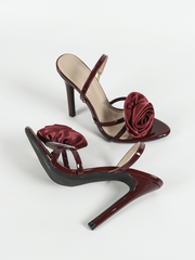 Dora Slingback Heels with Satin Rose