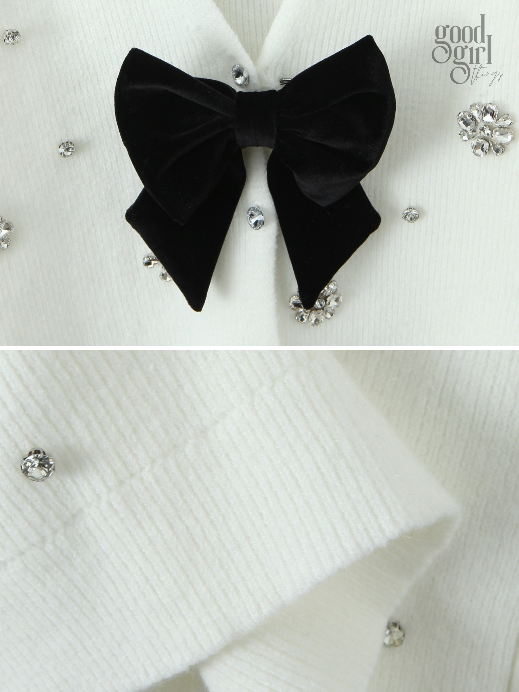Myracle Rhinestone Bow Cardigan