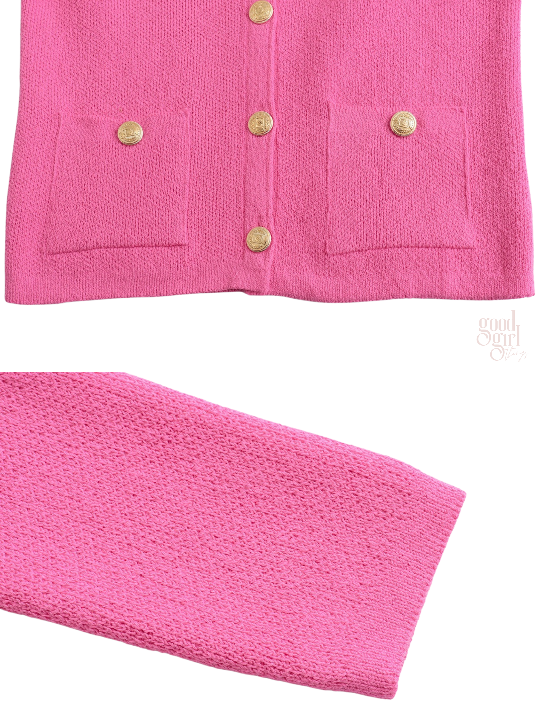 Jemma Button-Front Knit Cardigan Jacket