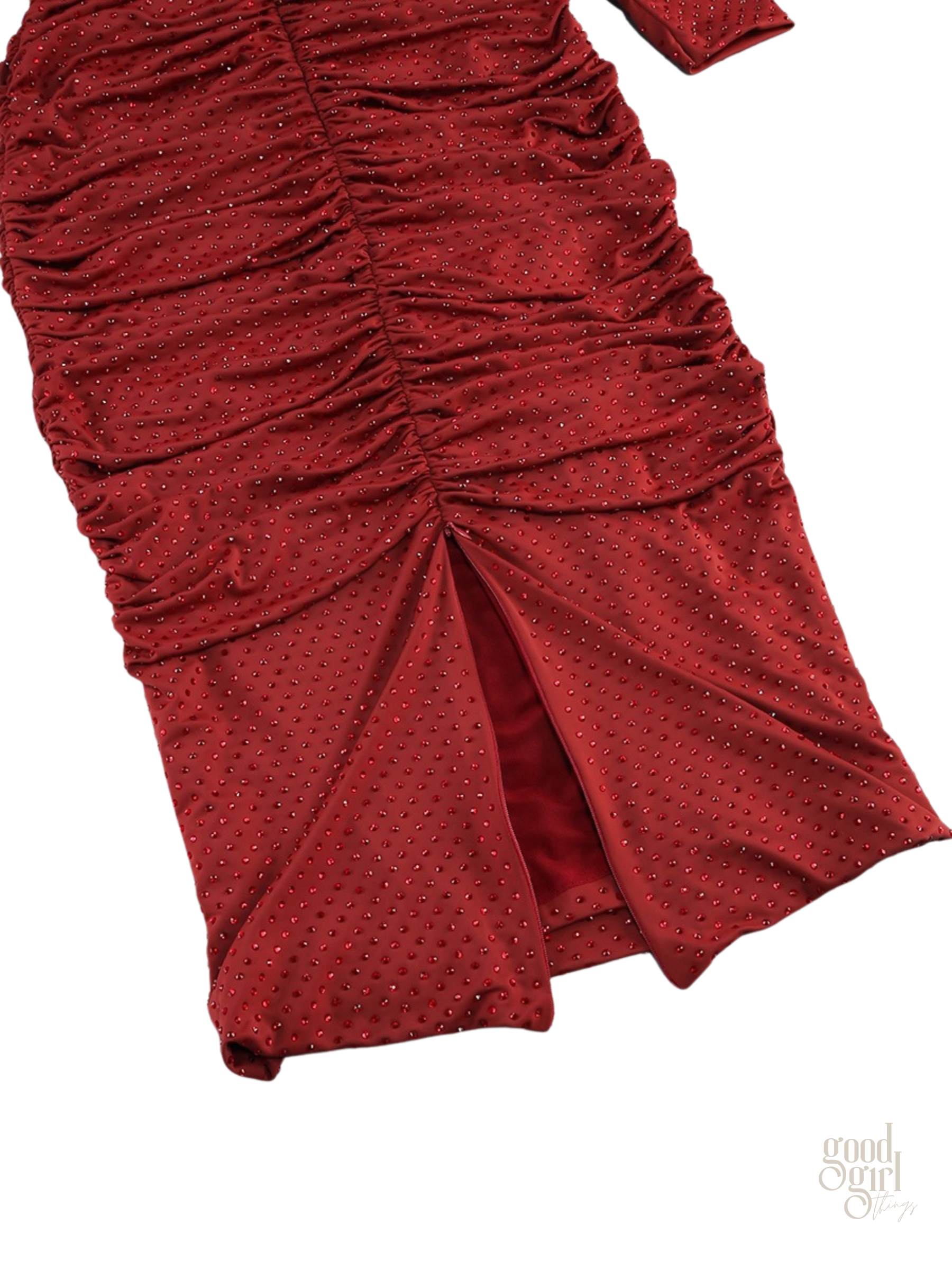 Aine Sparkle Ruched Bodycon Dress