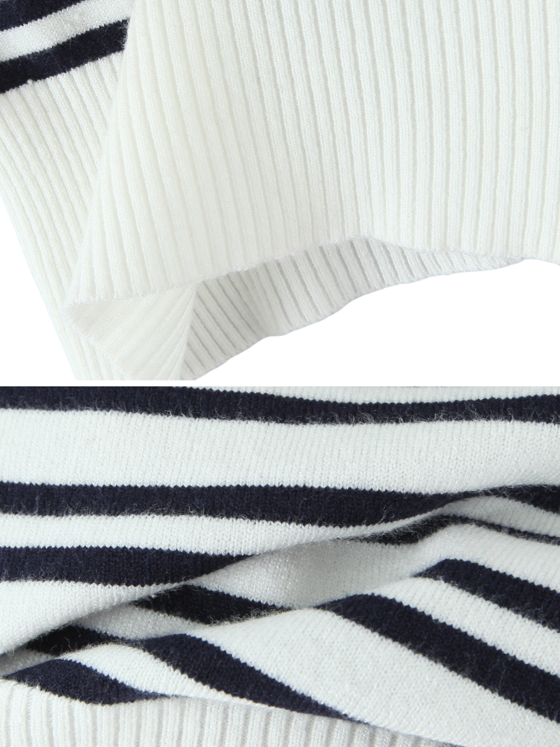Brie Striped Knit Tie-Back Crop Top