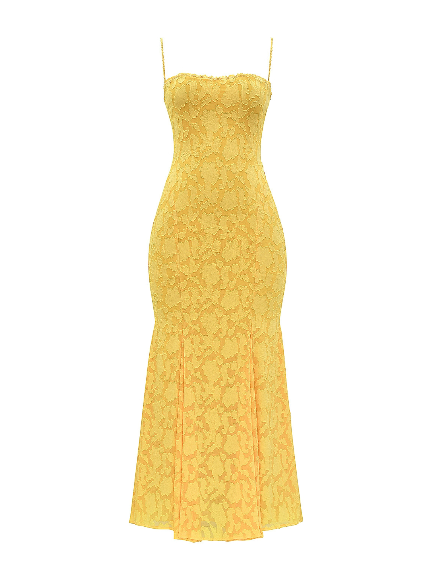 Jocelyn Square Neck Jacquard Maxi Dress