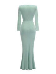 Mya Long Sleeve Ruched Maxi Gown