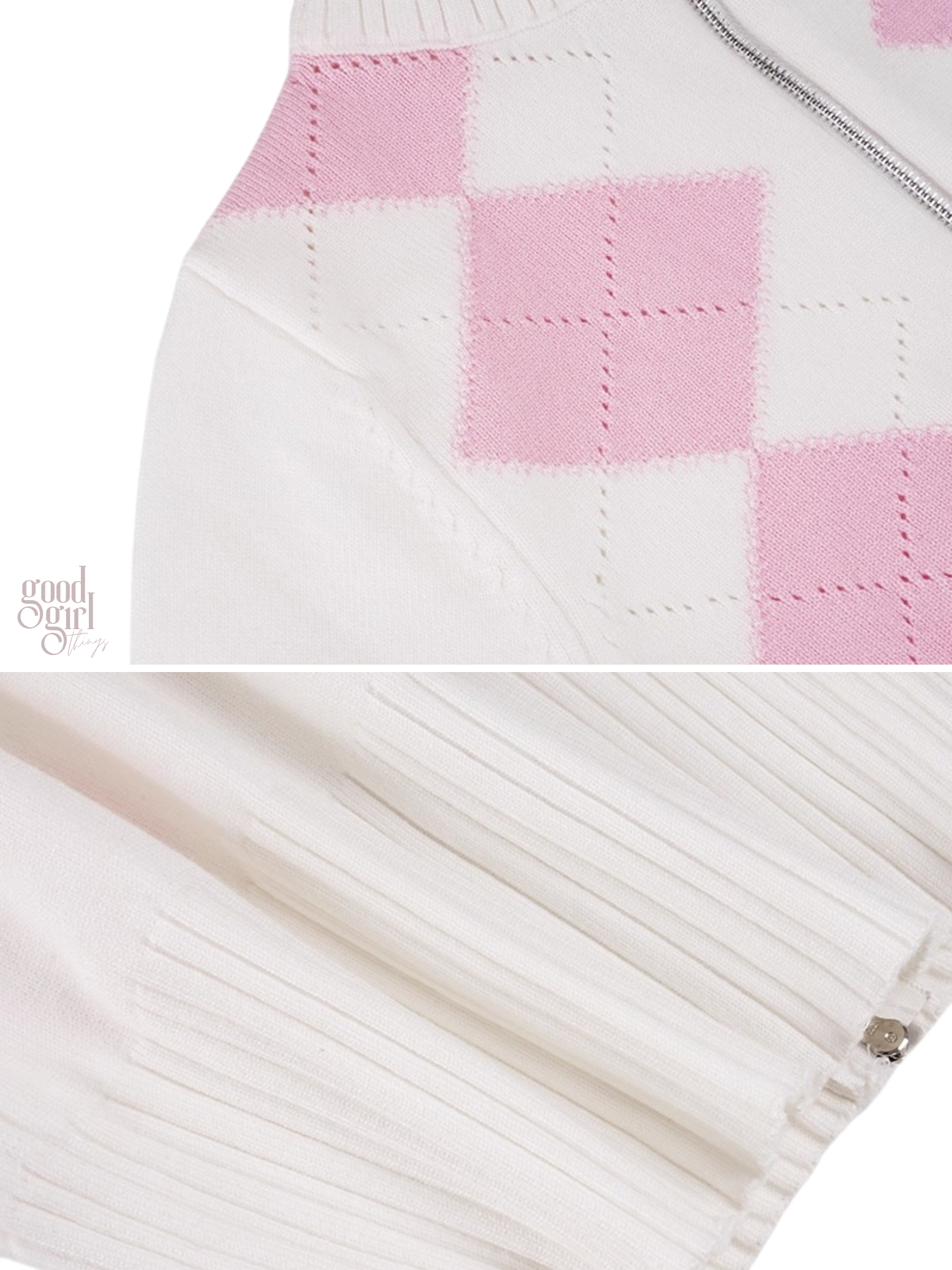 Safiyah Quilted Zip-Up Cardigan