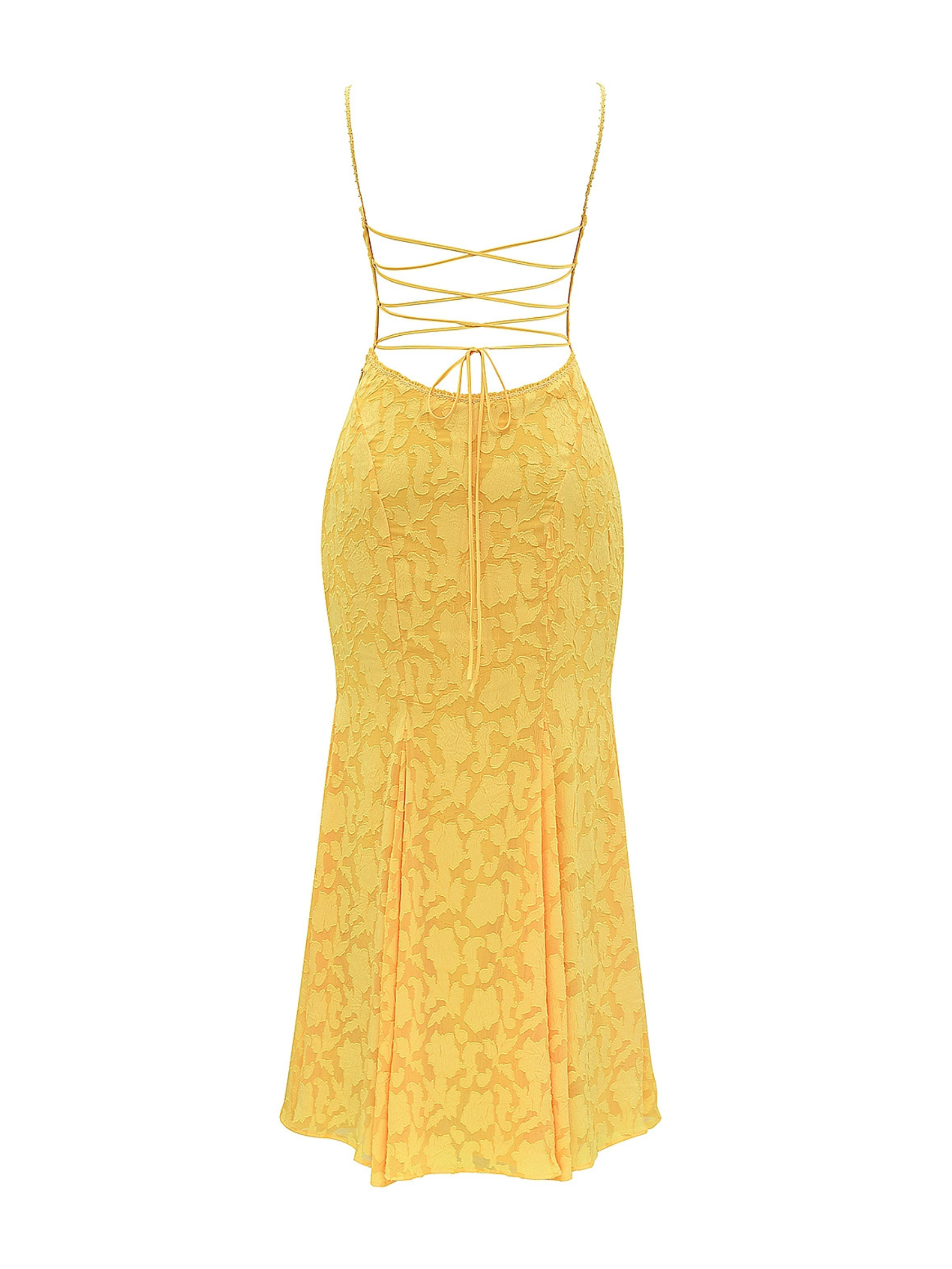 Jocelyn Square Neck Jacquard Maxi Dress