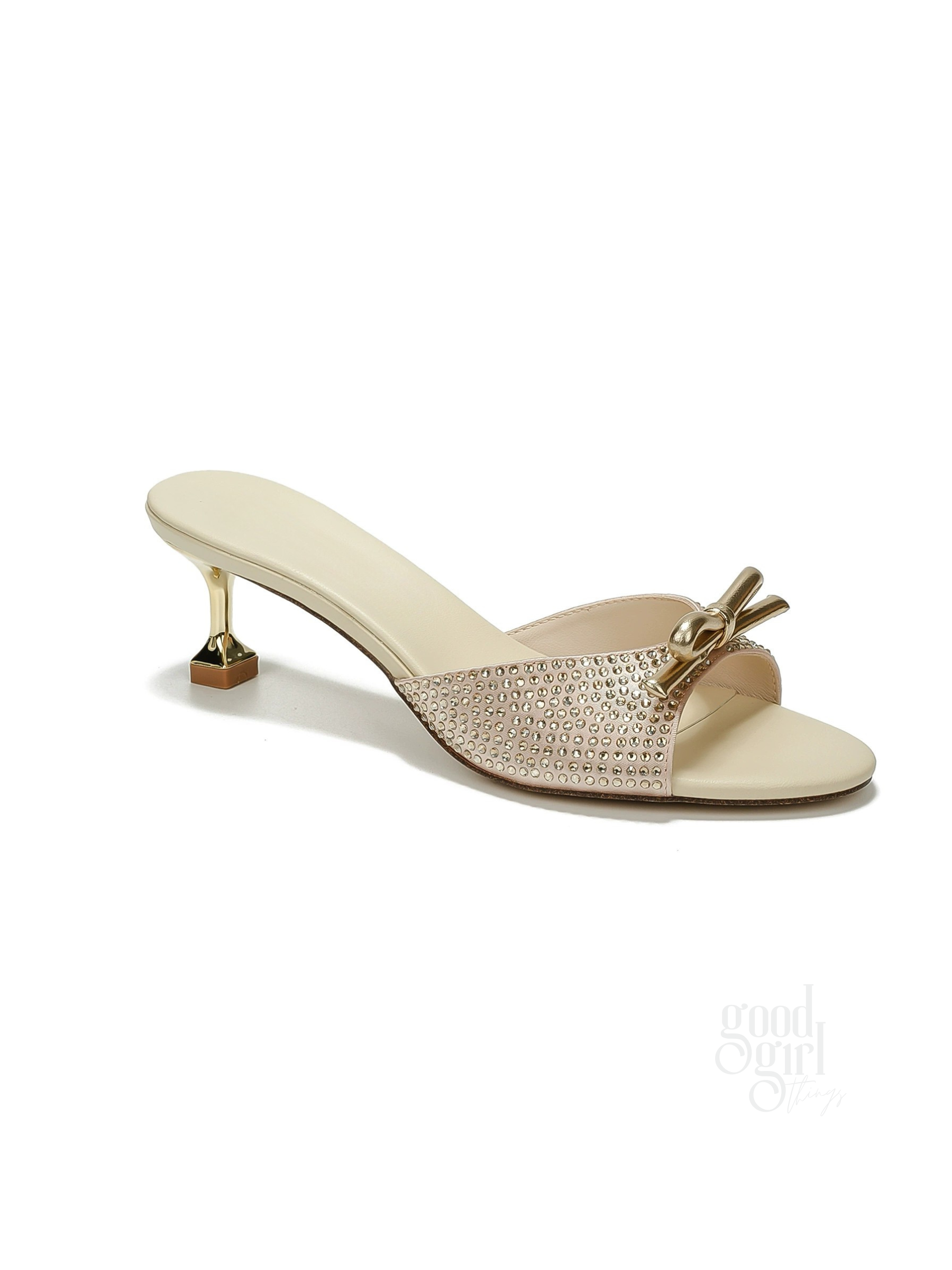 Bliss Crystal Bow Stiletto Mules