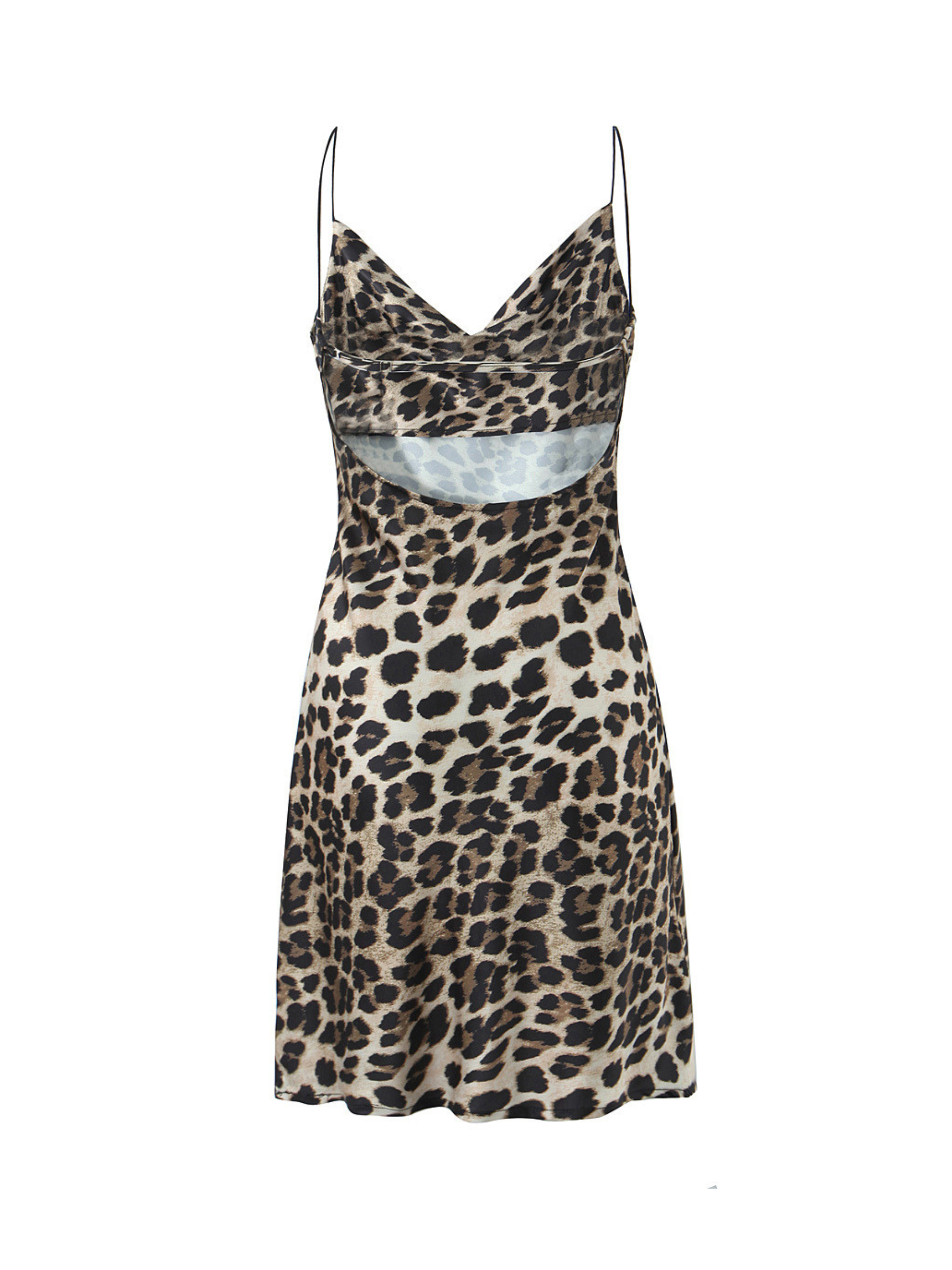 Constanza Backless Leopard Midi Dress
