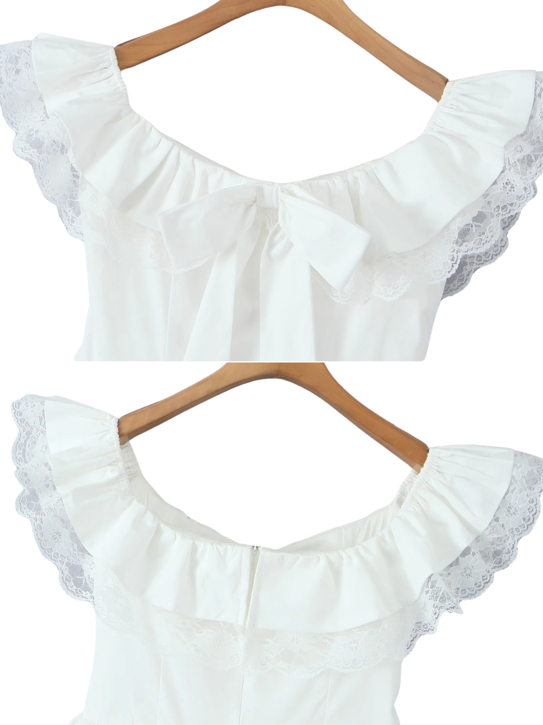 Ashleen Off Shoulder Ribbon Mini Dress