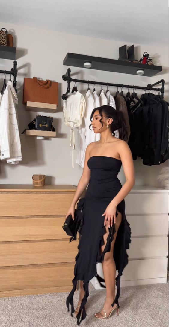 Lisa Strapless Ruffle Dress