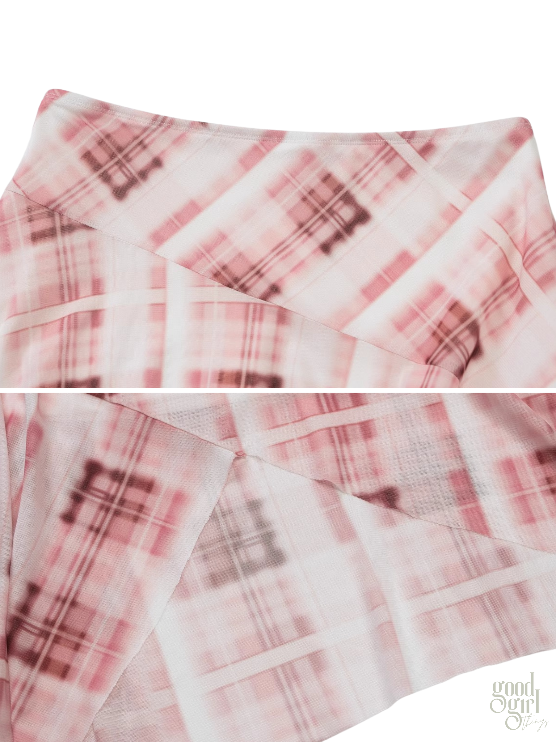 Angelique Asymmetric Plaid Skirt