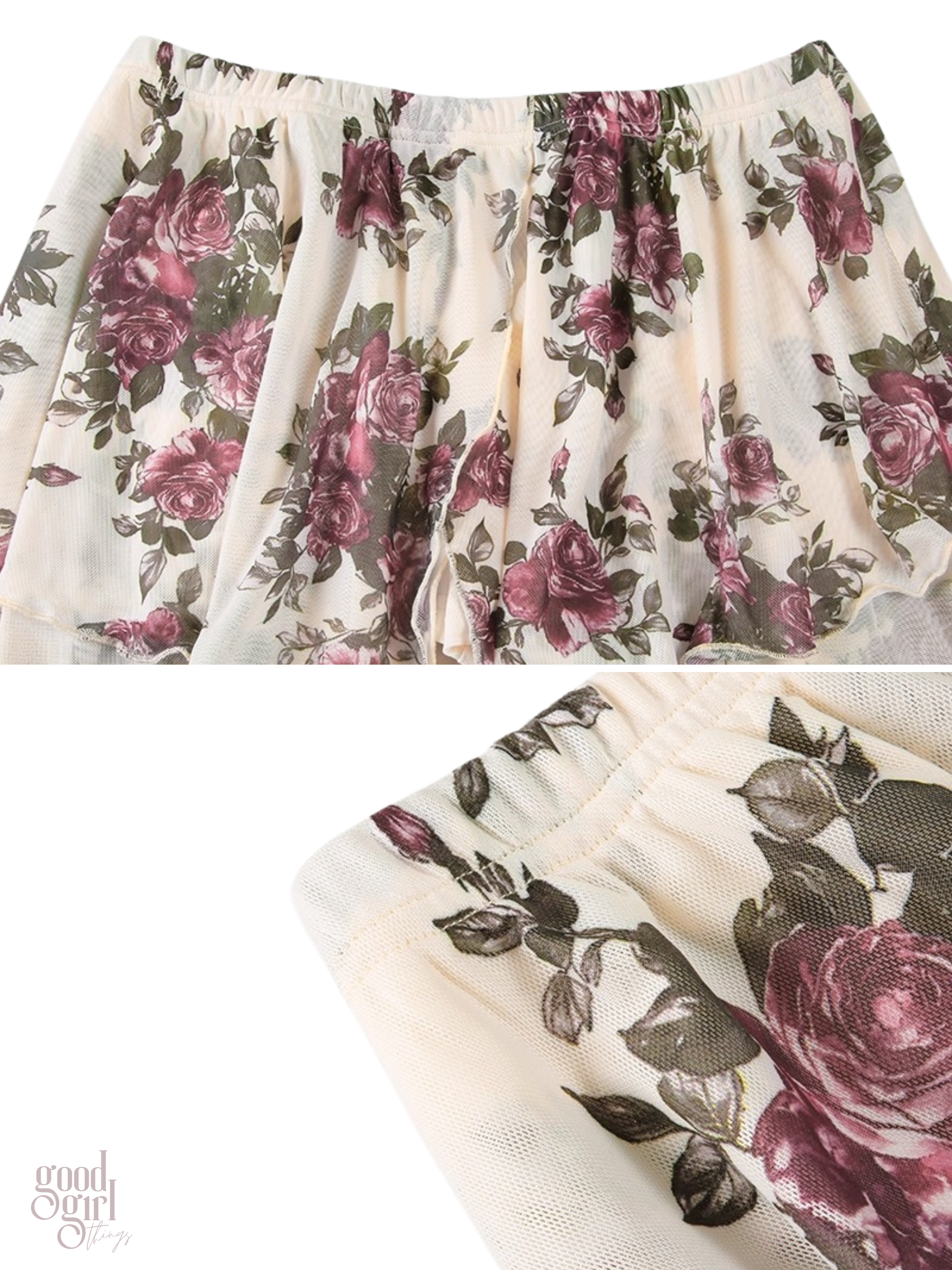 Kit Rose Print Asymmetric Skirt