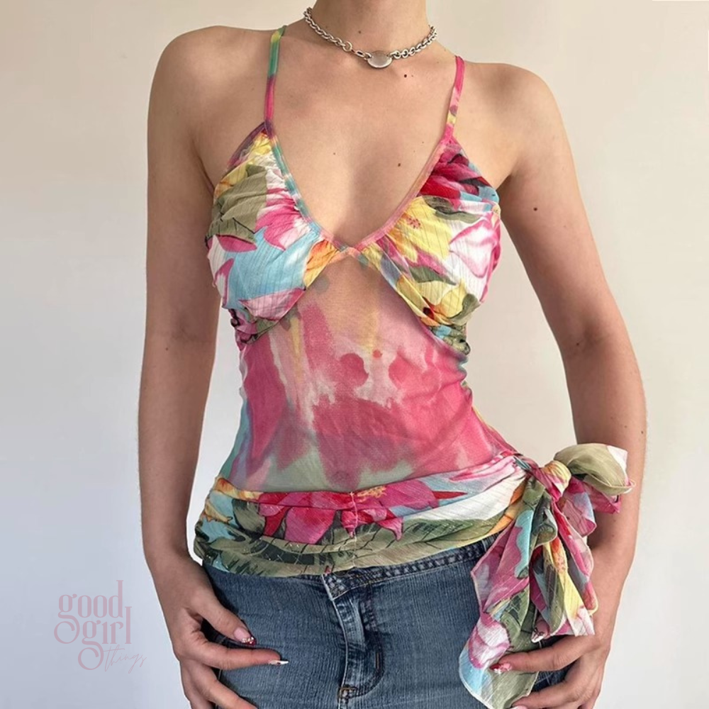 Eily Tropical Mesh Top