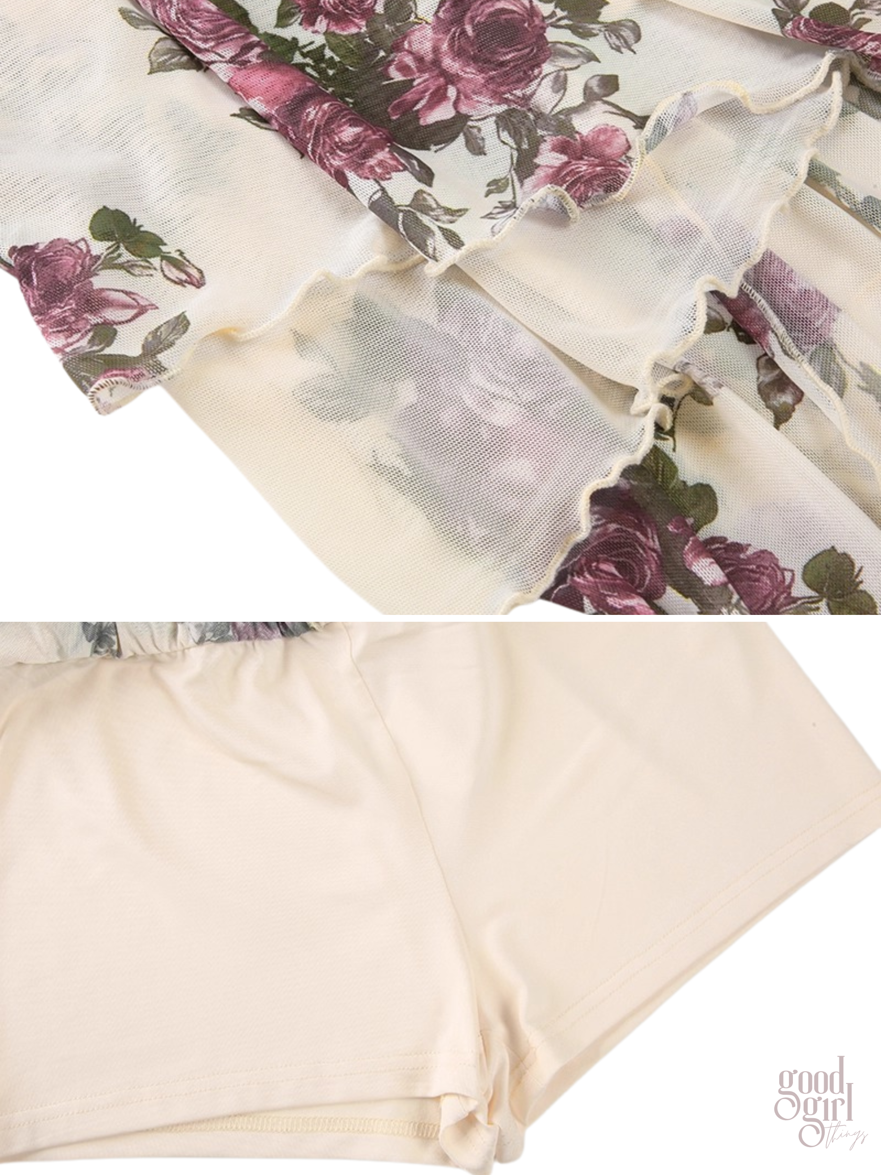 Kit Rose Print Asymmetric Skirt