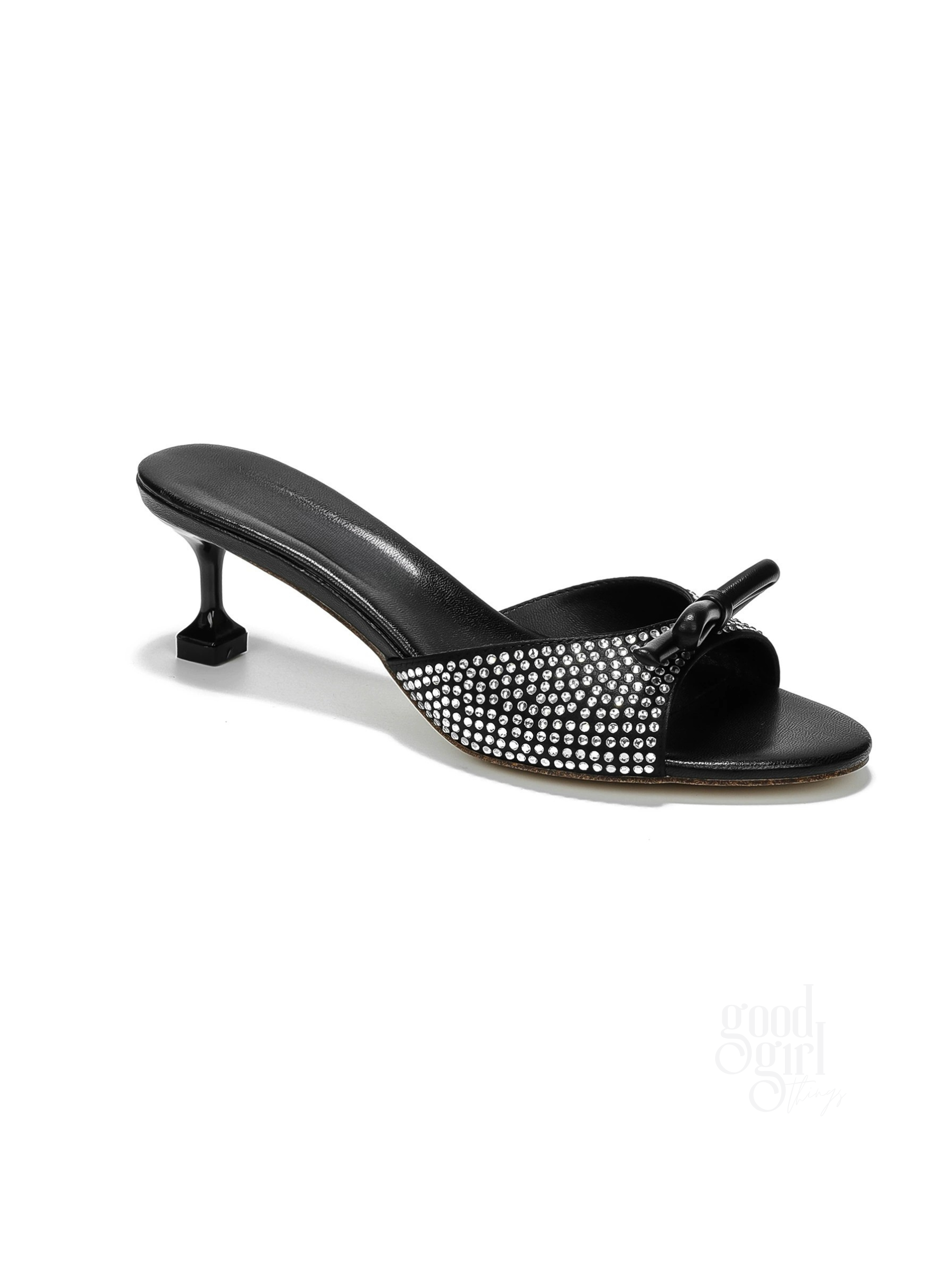 Bliss Crystal Bow Stiletto Mules