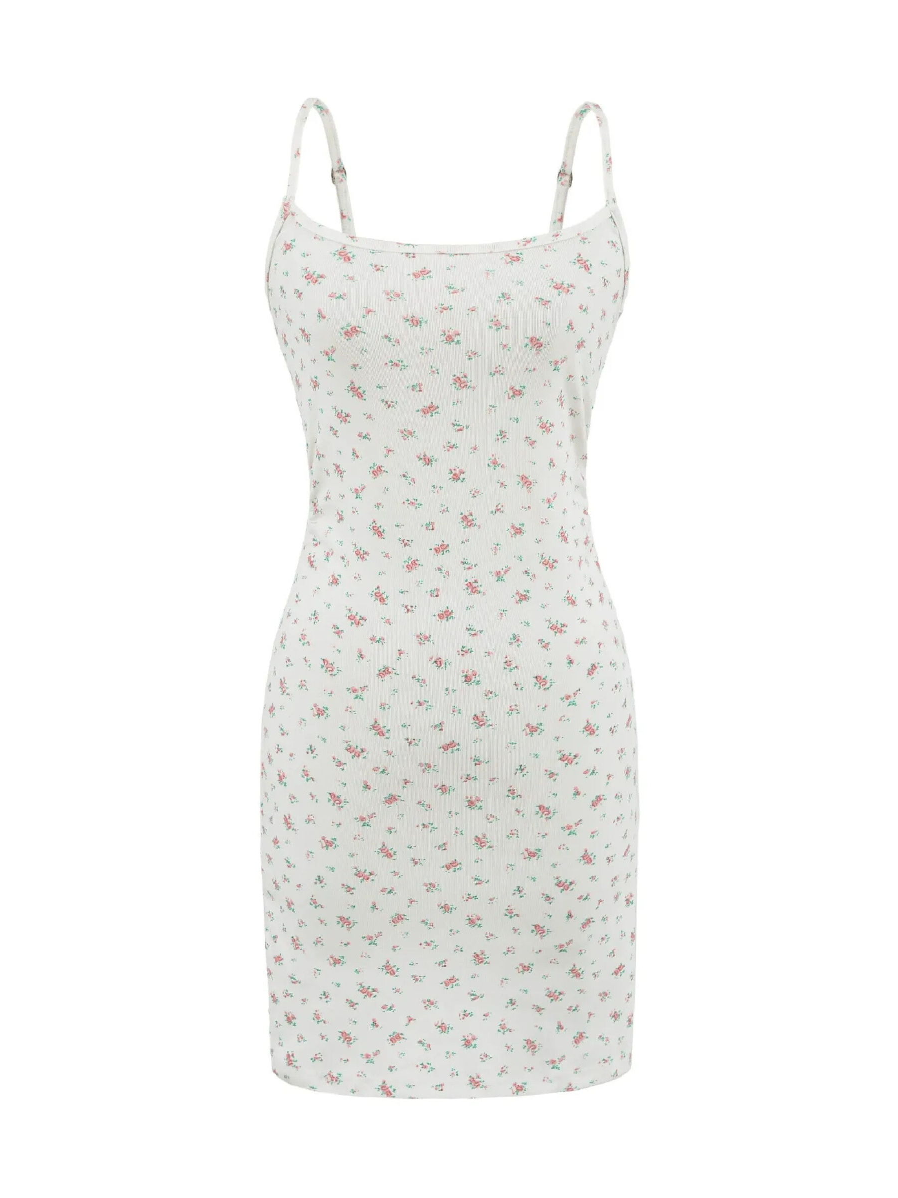 Nika Floral Ribbed Knit Mini Dress