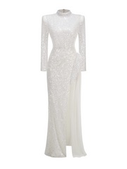 Skylar Sequin Long Sleeve Maxi Dress