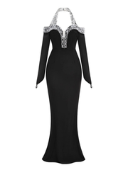 Dolores Halter Embellished Maxi Dress