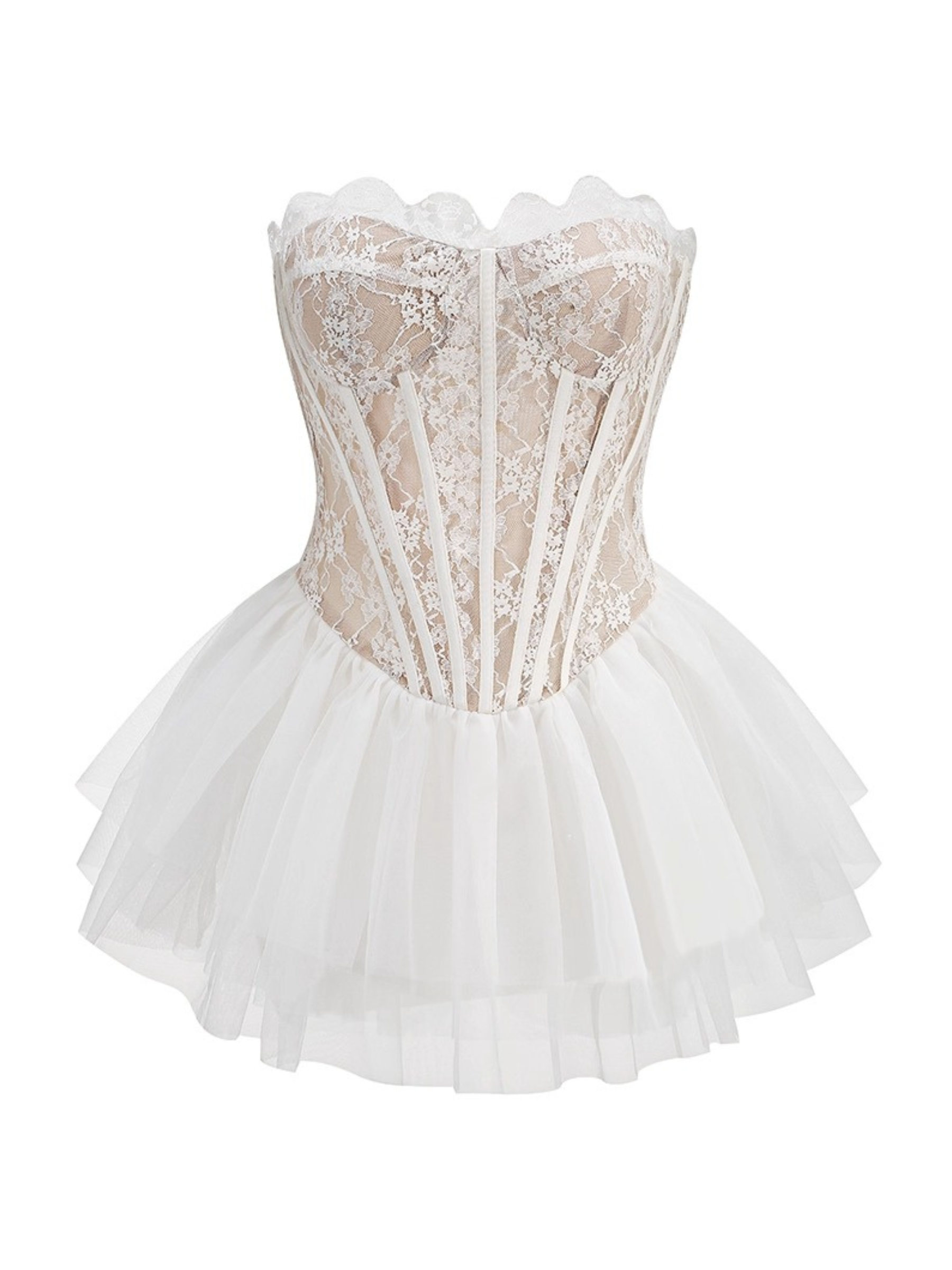 Eliana Lace Corset Tulle Mini Dress
