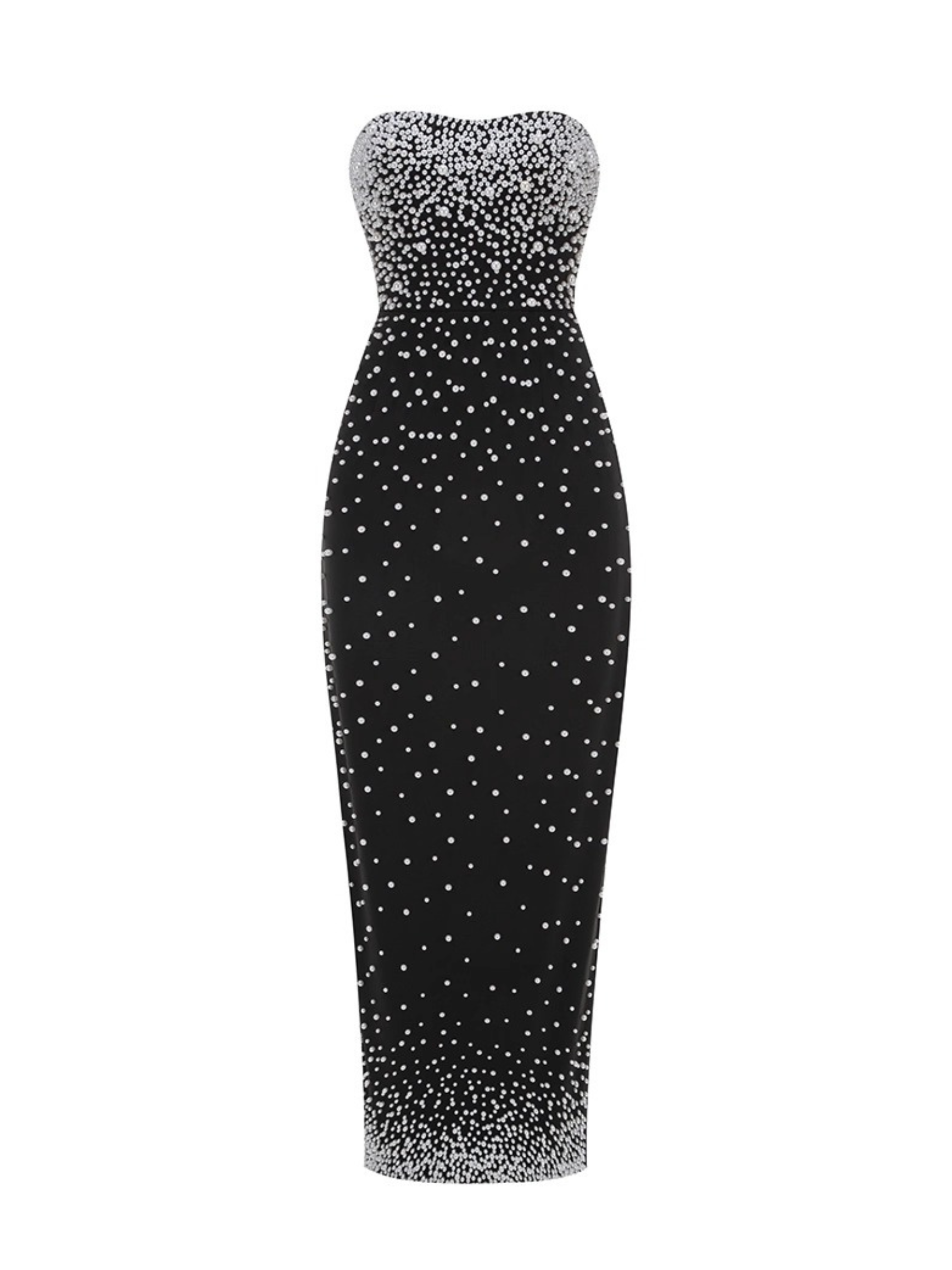Alisson Pearl Embellished Strapless Maxi Dress