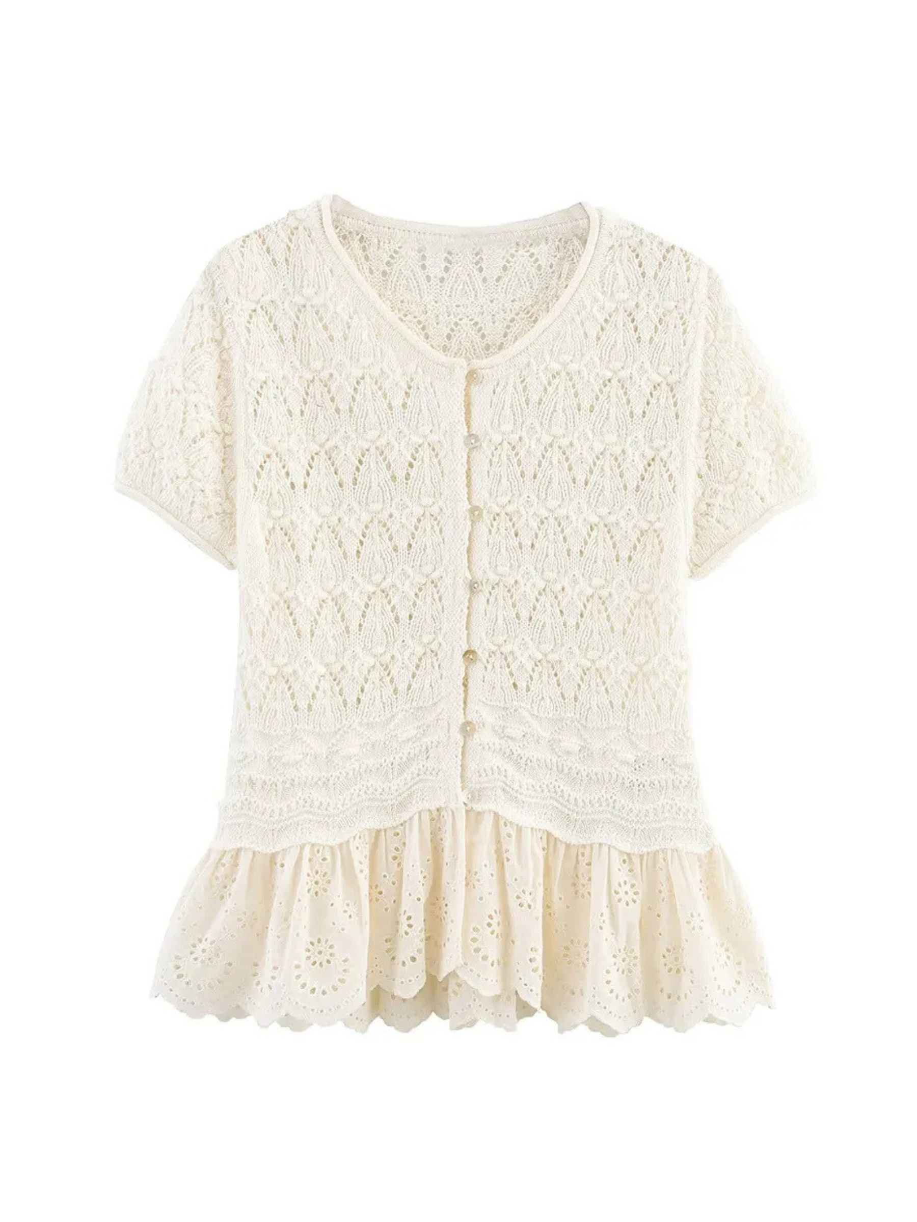 Kambri Knitted Button-Up Top