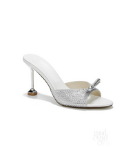 Bliss Crystal Bow Stiletto Mules