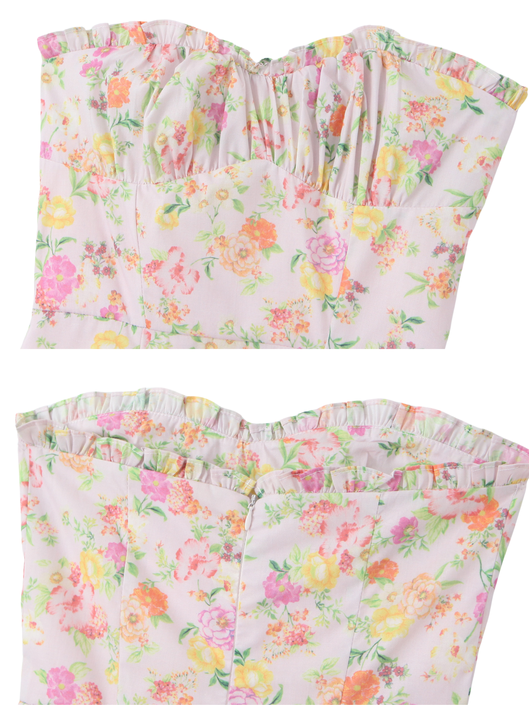 Erma Strapless Floral Midi Dress