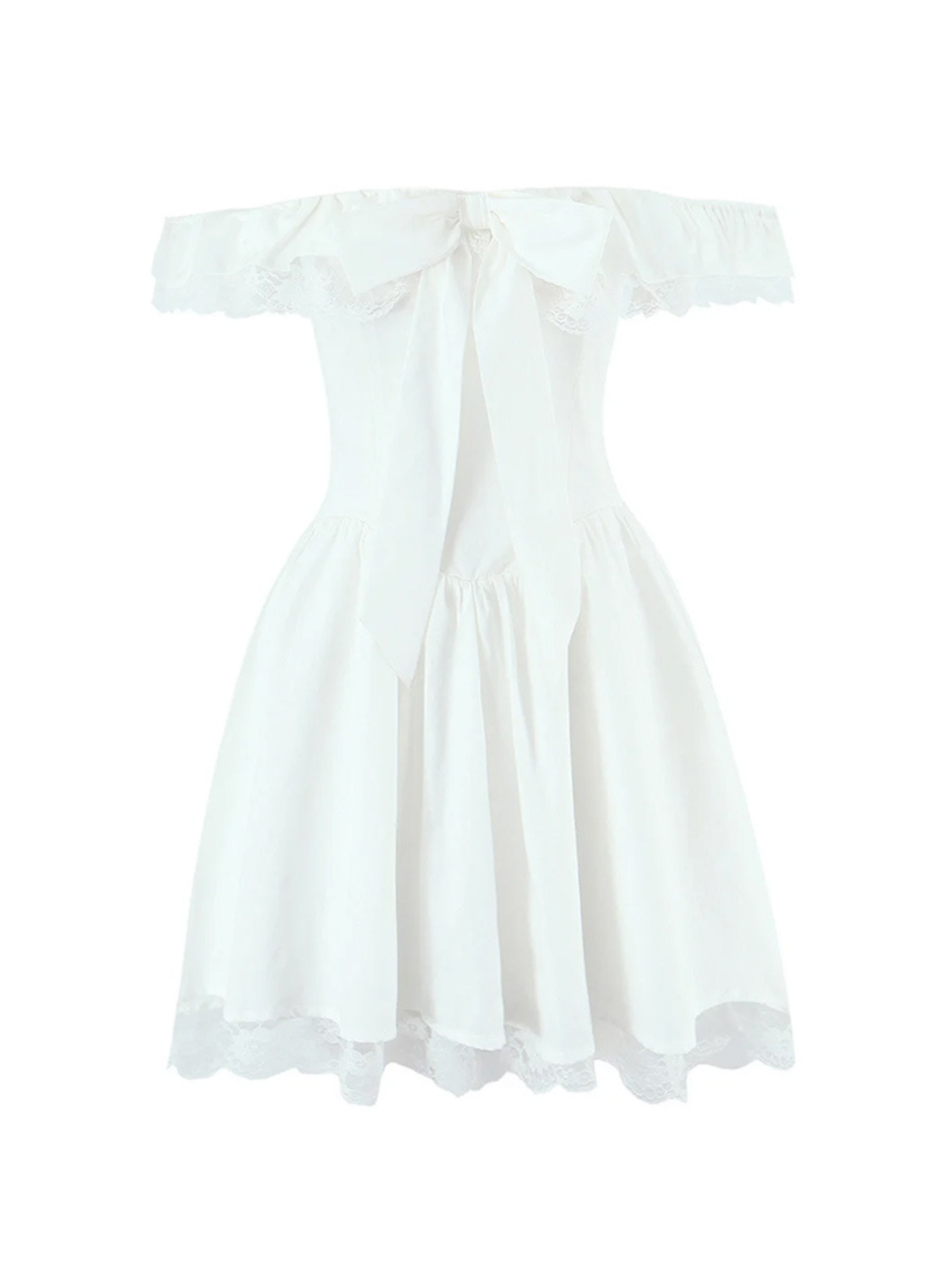 Ashleen Off Shoulder Ribbon Mini Dress