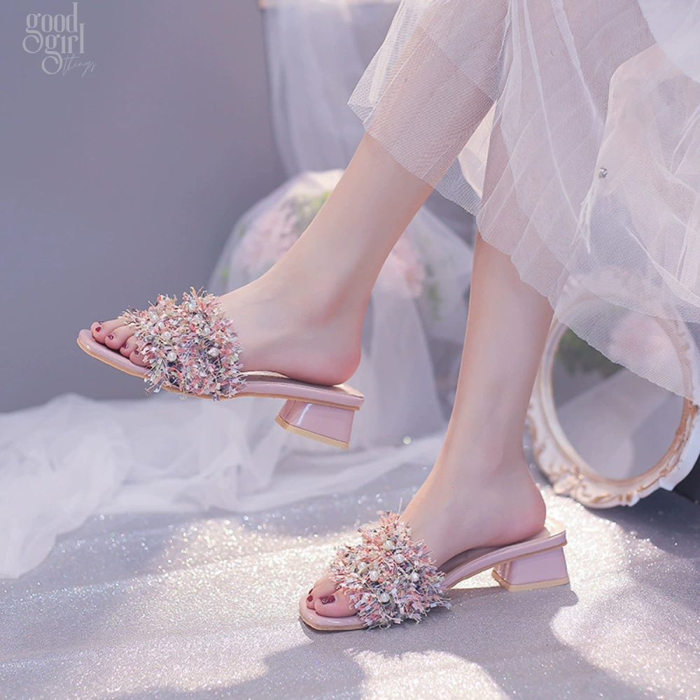 Alisson Pearl Embellished Mules