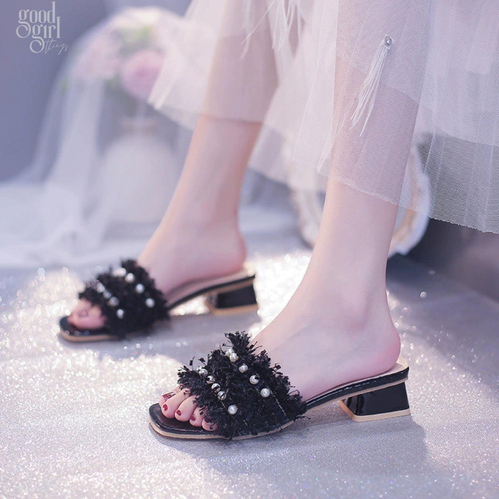 Alisson Pearl Embellished Mules