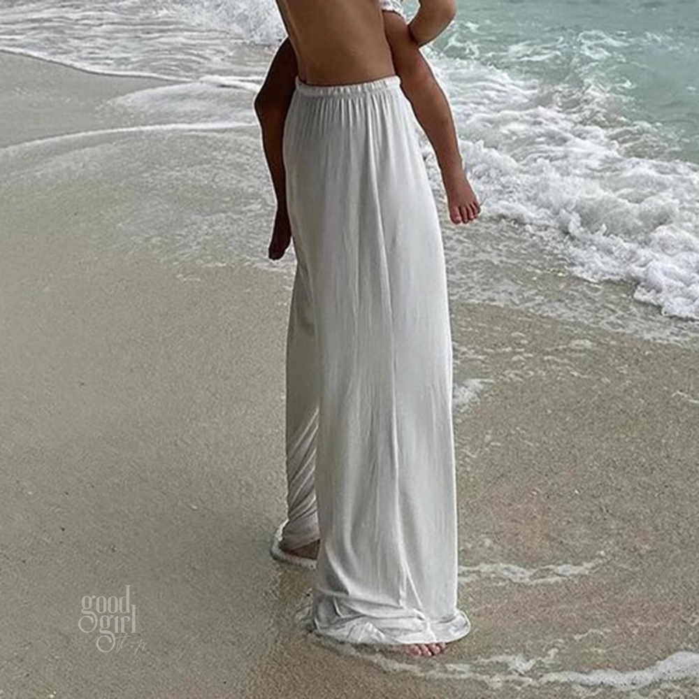 Hollie Soft Drape White Lounge Pants