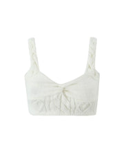 Stella Knit Crop Top in White