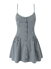 Alexander Plaid Lace Mini Dress