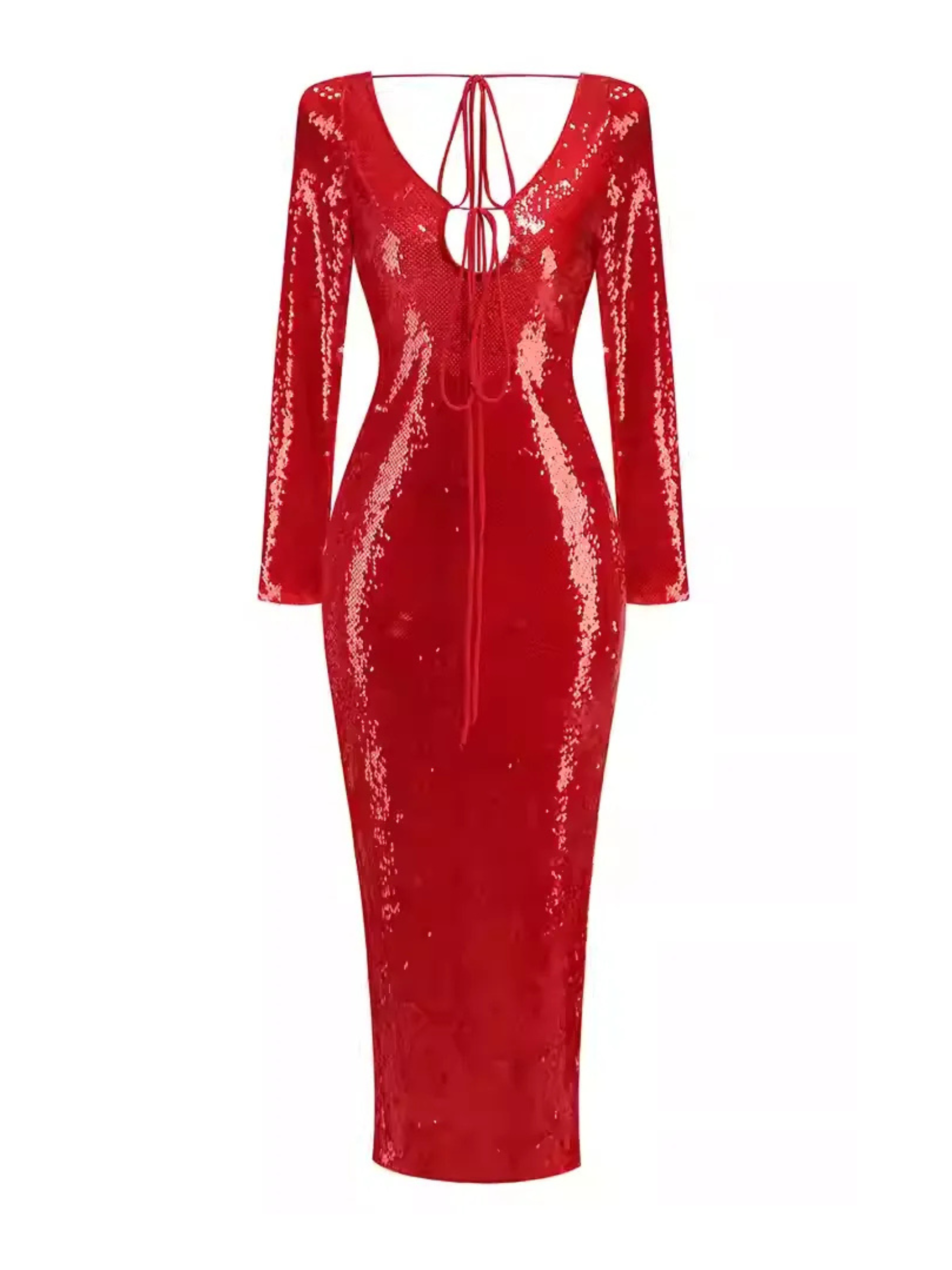Ruby Sequin Tie-Front Dress