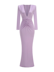 Mya Long Sleeve Ruched Maxi Gown
