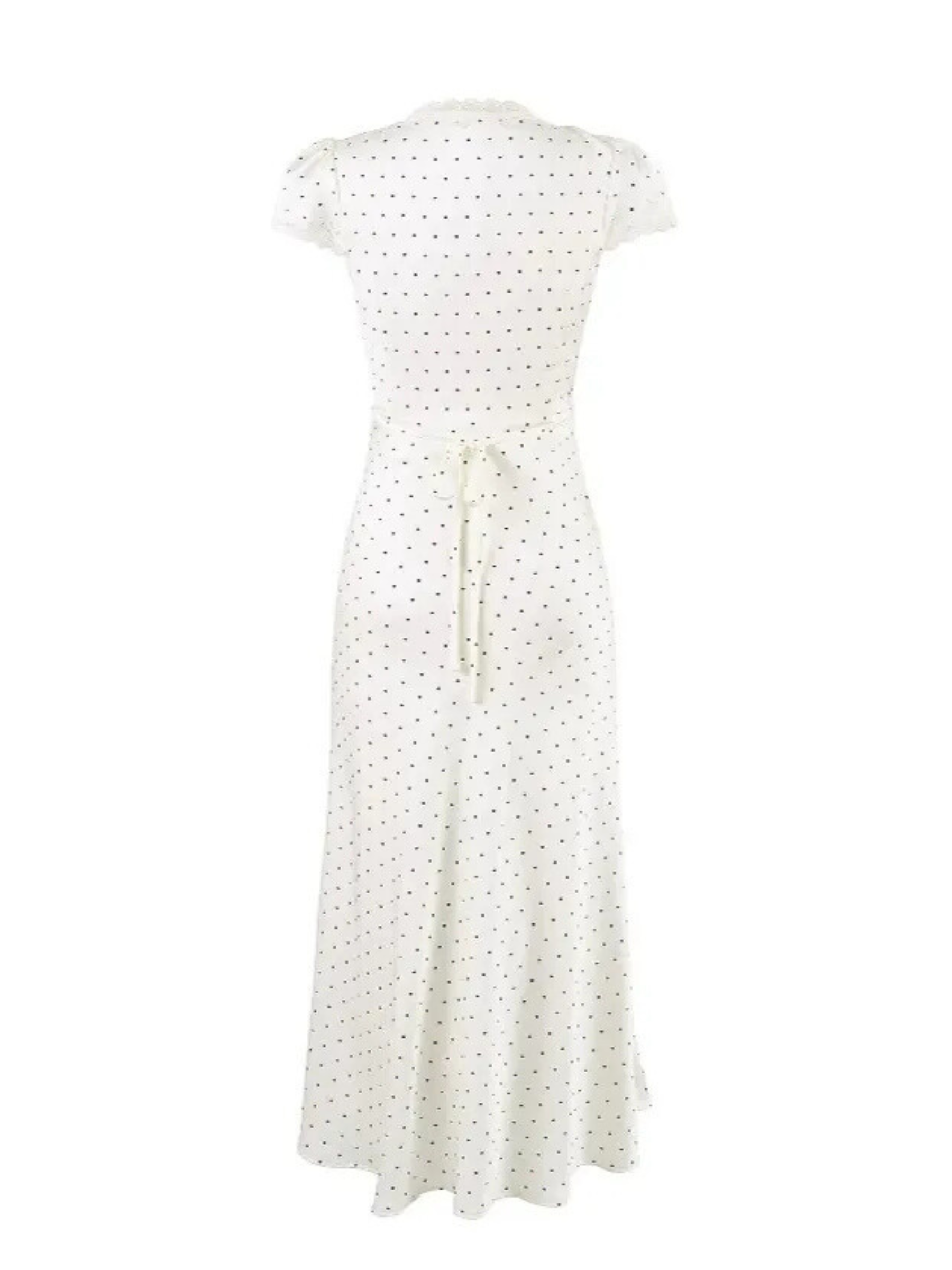Vedika Polka Dot Puff Sleeve Midi Dress