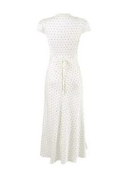 Vedika Polka Dot Puff Sleeve Midi Dress