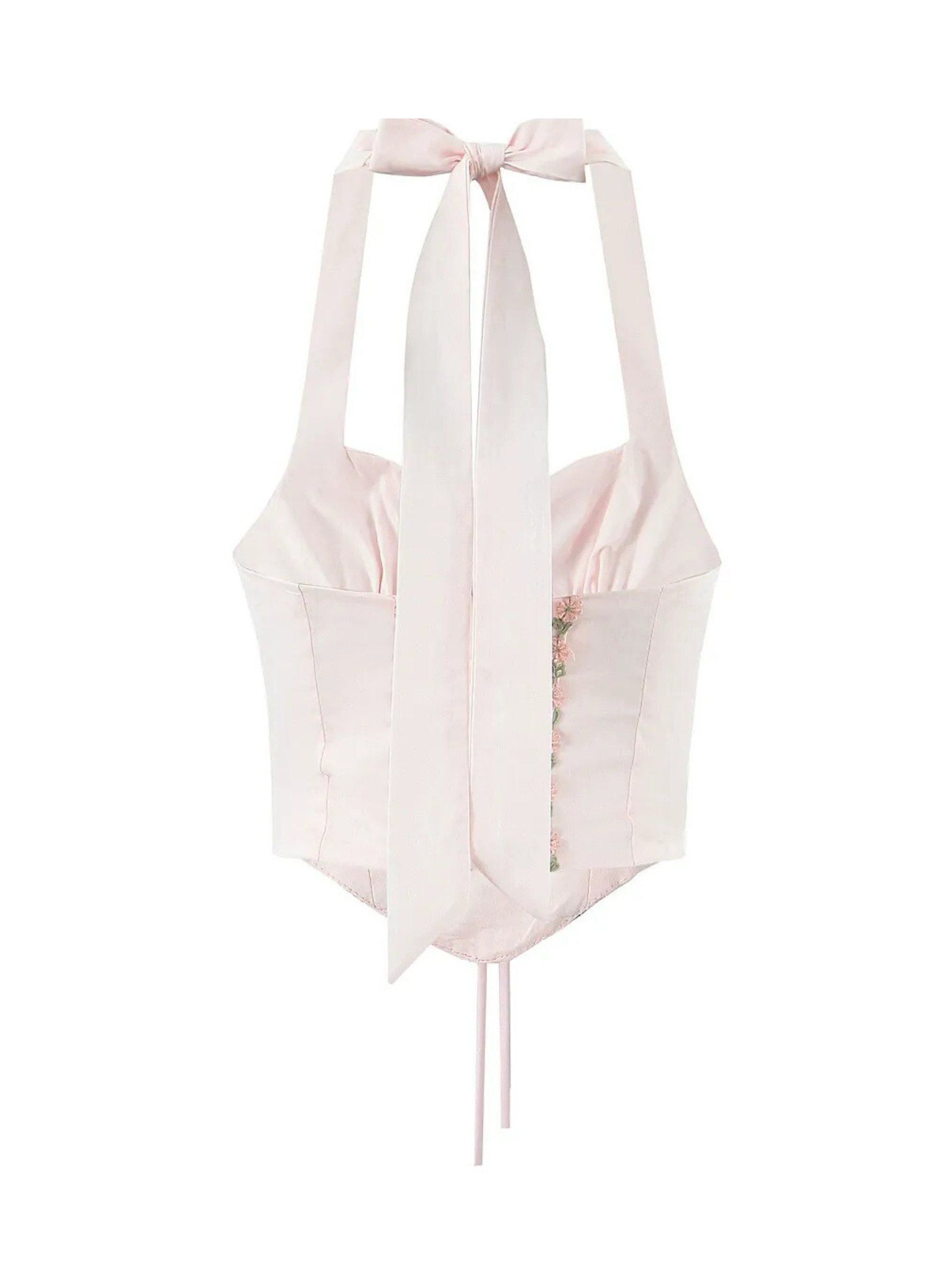 Denisse Floral Lace-Up Corset Top