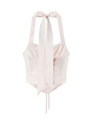 Denisse Floral Lace-Up Corset Top