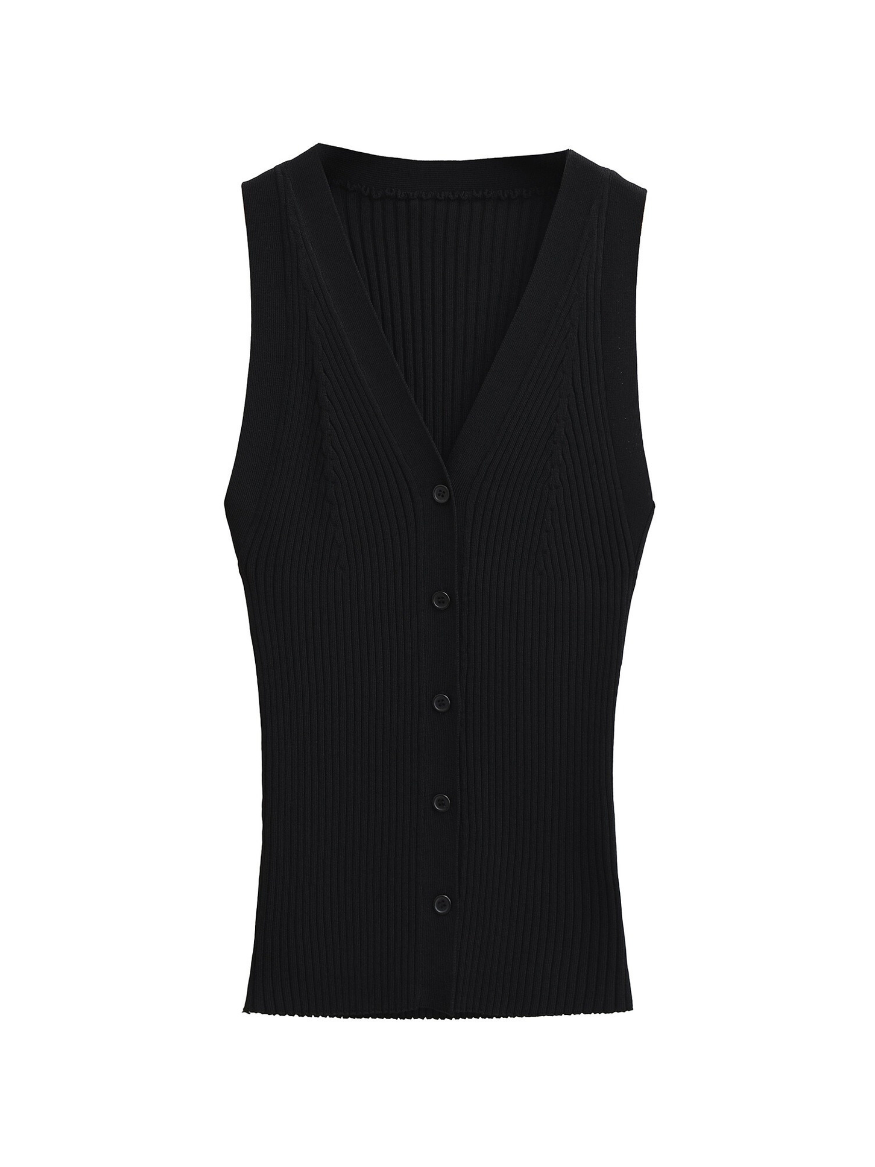 Ella Ribbet Button-Front Knit Top