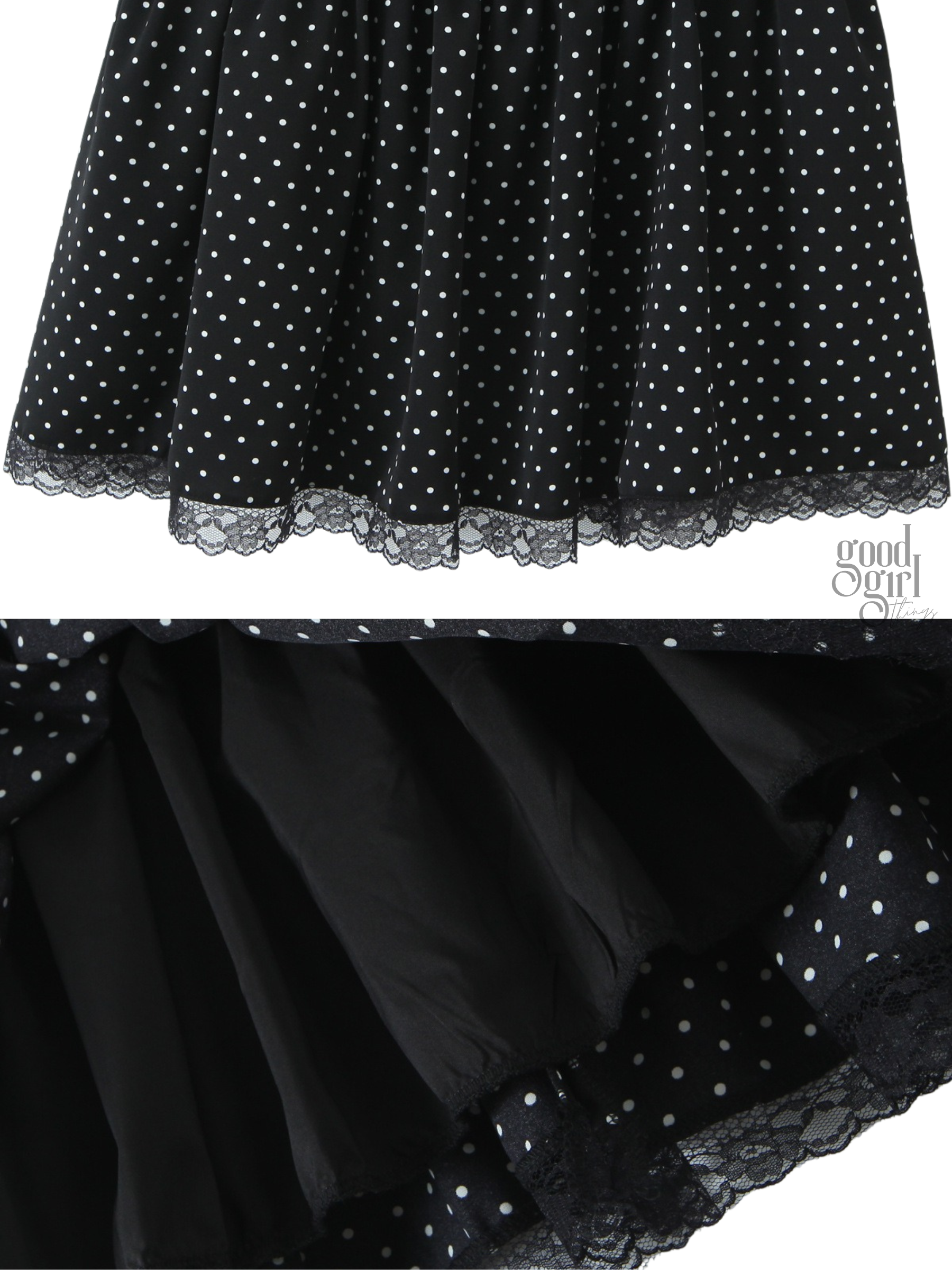 Sky Polka Dot Lace Mini Dress