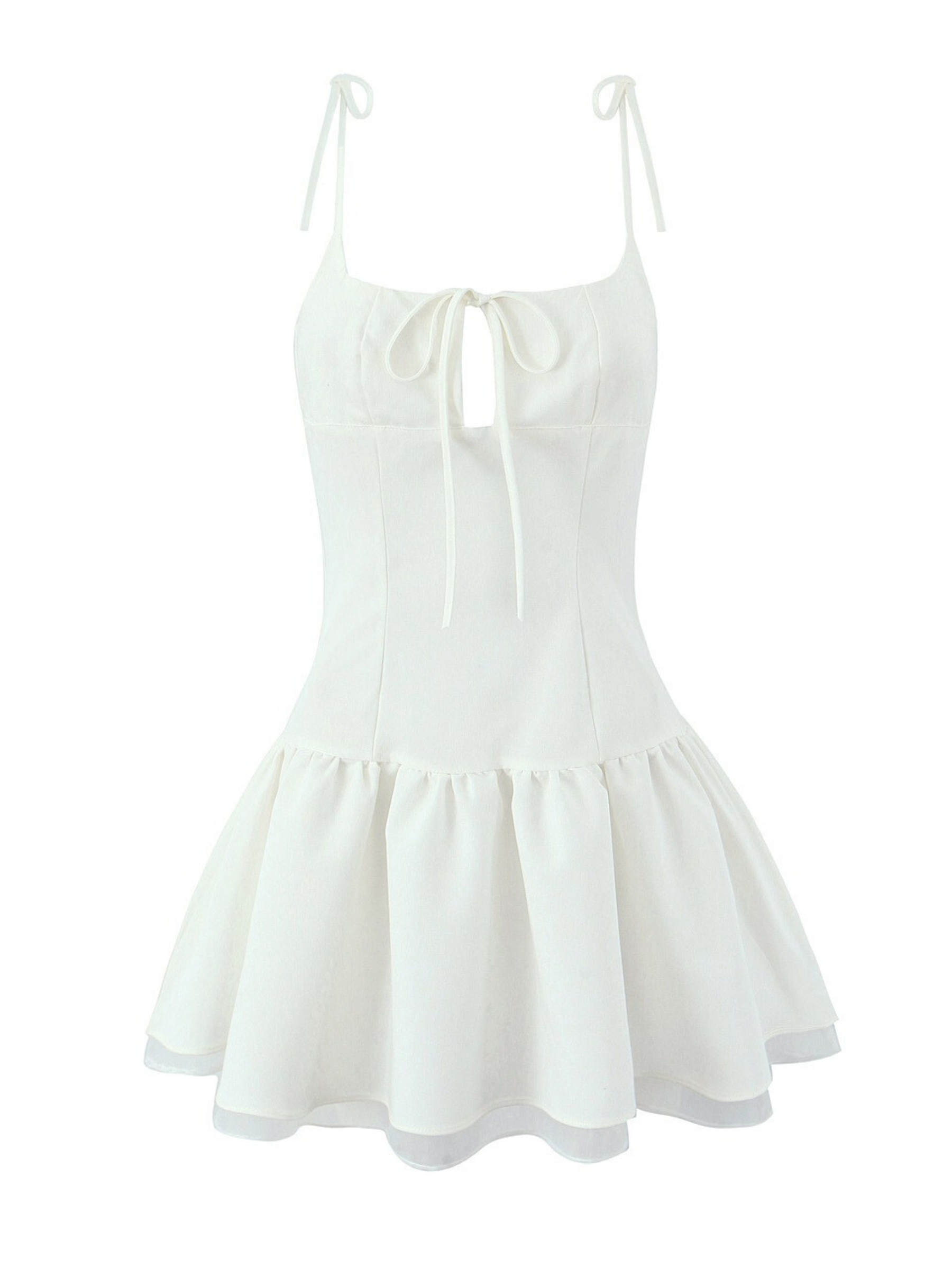 Sasha Ruffle Hem Tie-Strap Mini Dress