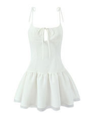Sasha Ruffle Hem Tie-Strap Mini Dress